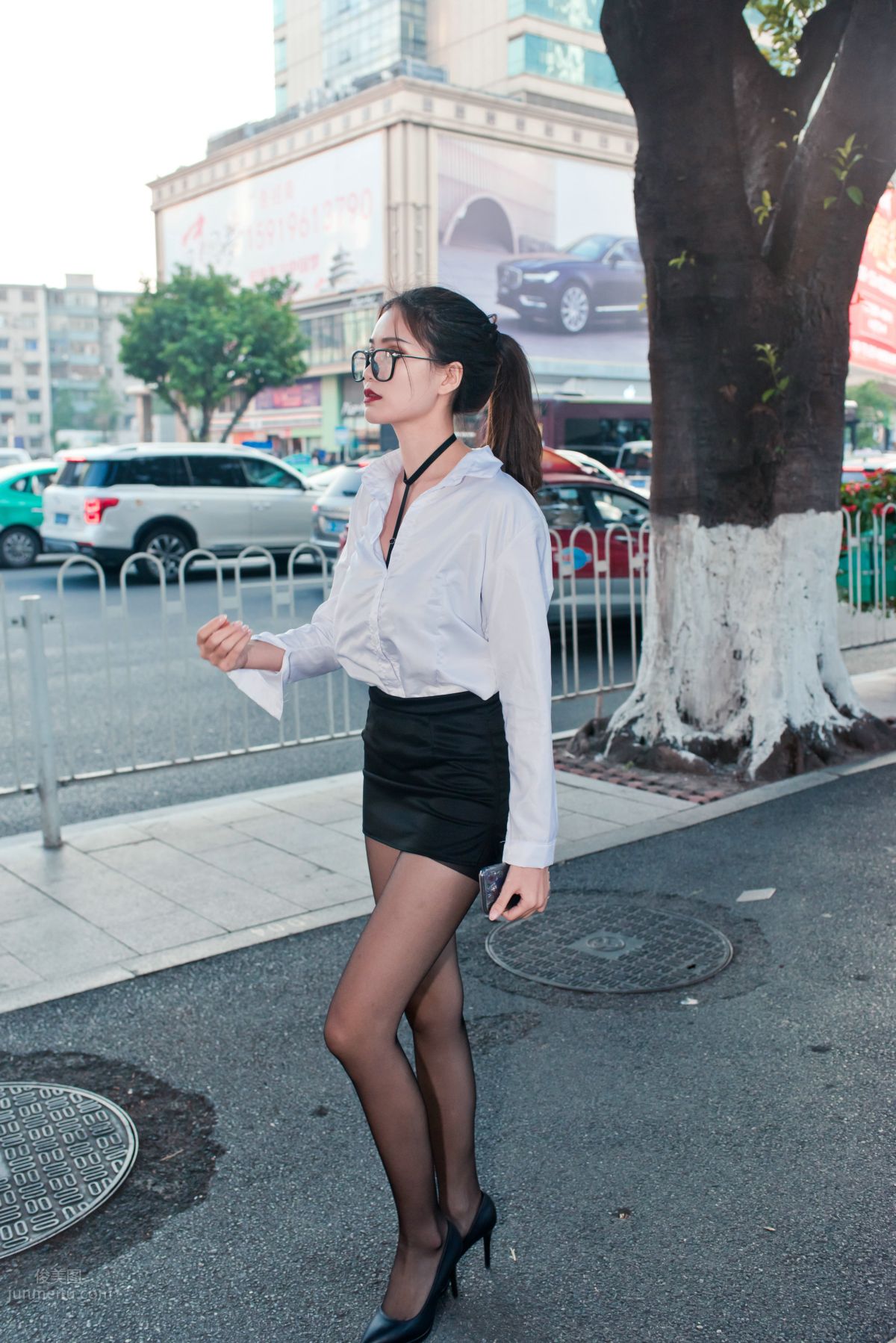 [Mojing Street] 105 OL Top Quality Black Stockings Beauty Tingting's Daily Work photo 154