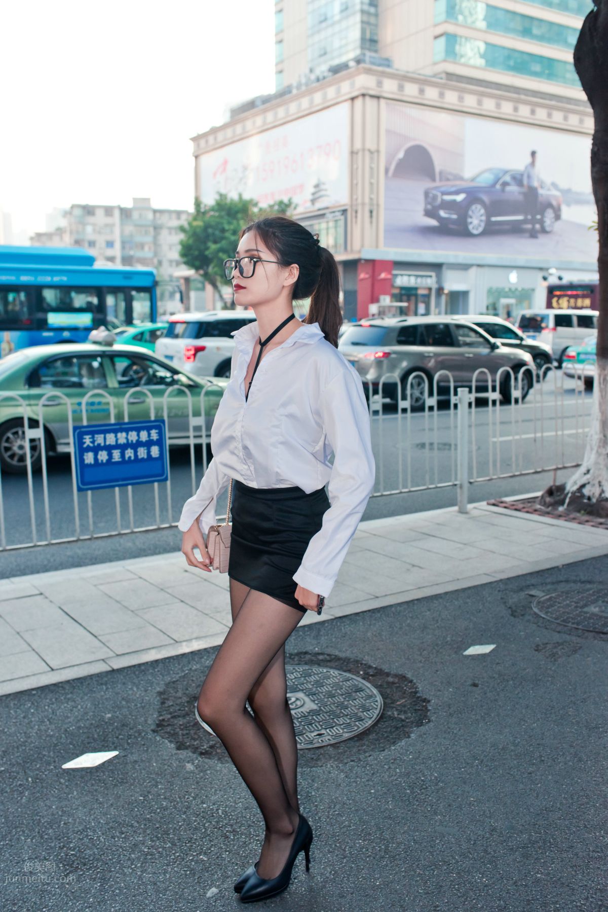[Mojing Street] 105 OL Top Quality Black Stockings Beauty Tingting's Daily Work photo 156