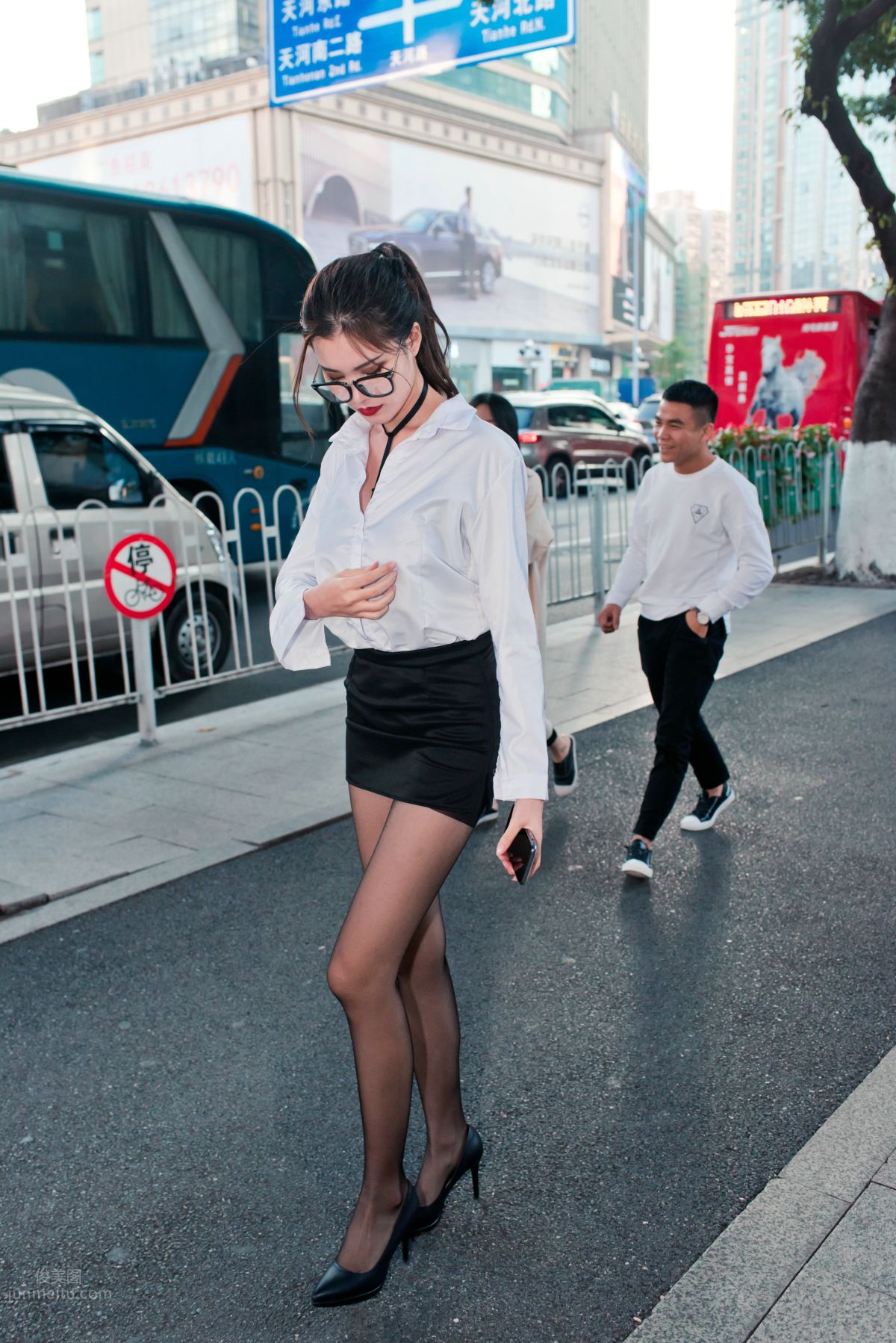 [Mojing Street] 105 OL Top Quality Black Stockings Beauty Tingting's Daily Work photo 159