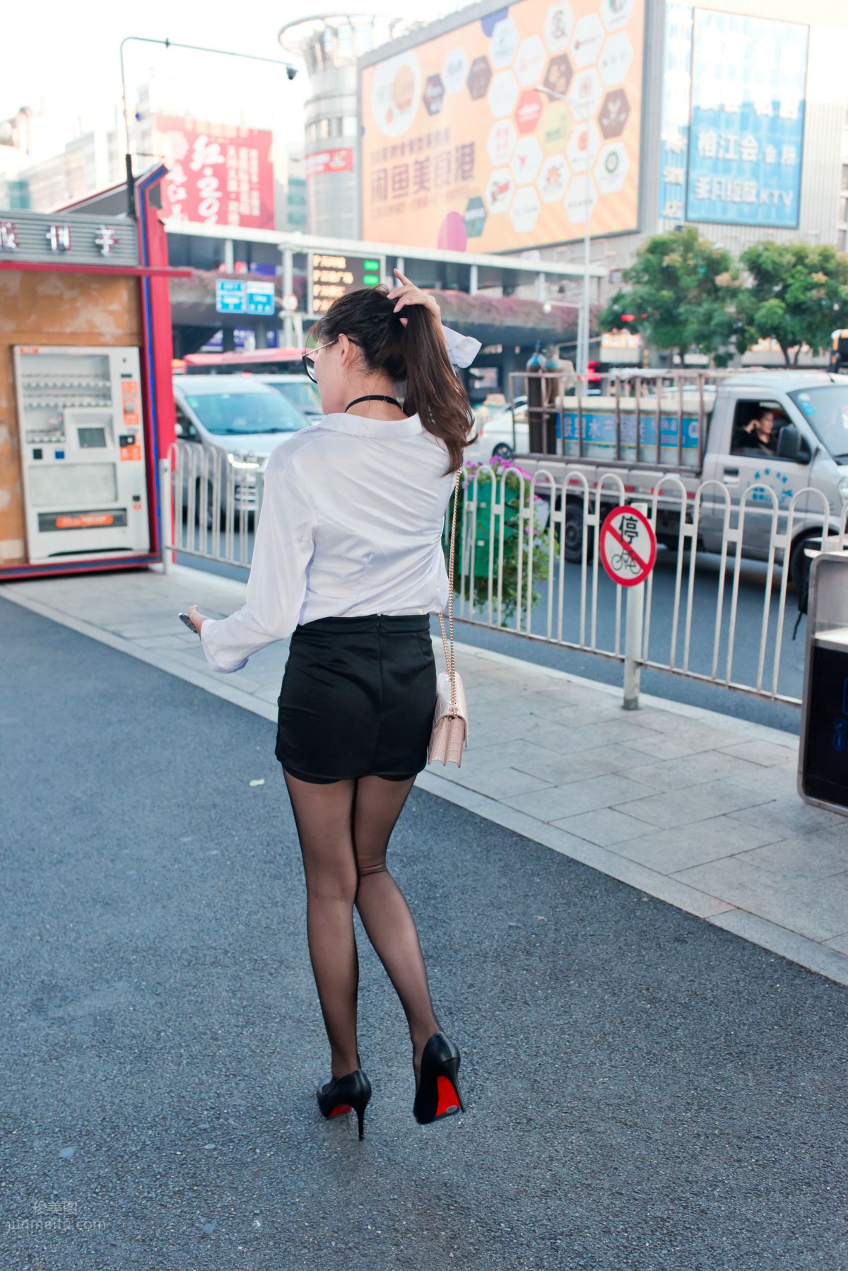 [Mojing Street] 105 OL Top Quality Black Stockings Beauty Tingting's Daily Work photo 165