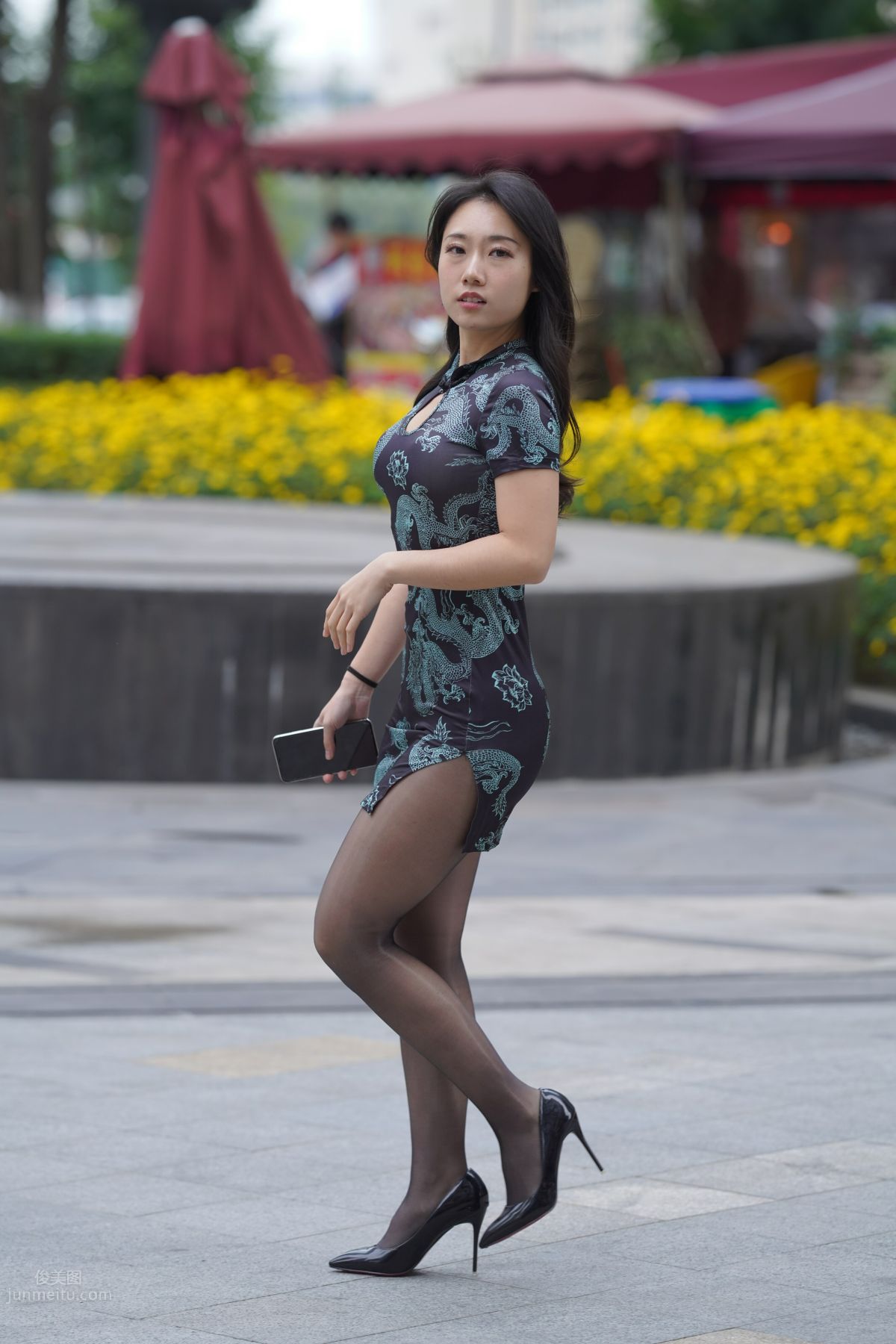 [Mojing Street] 106 Sexy Mature Woman in Black Stockings Modified Qipao photo 131