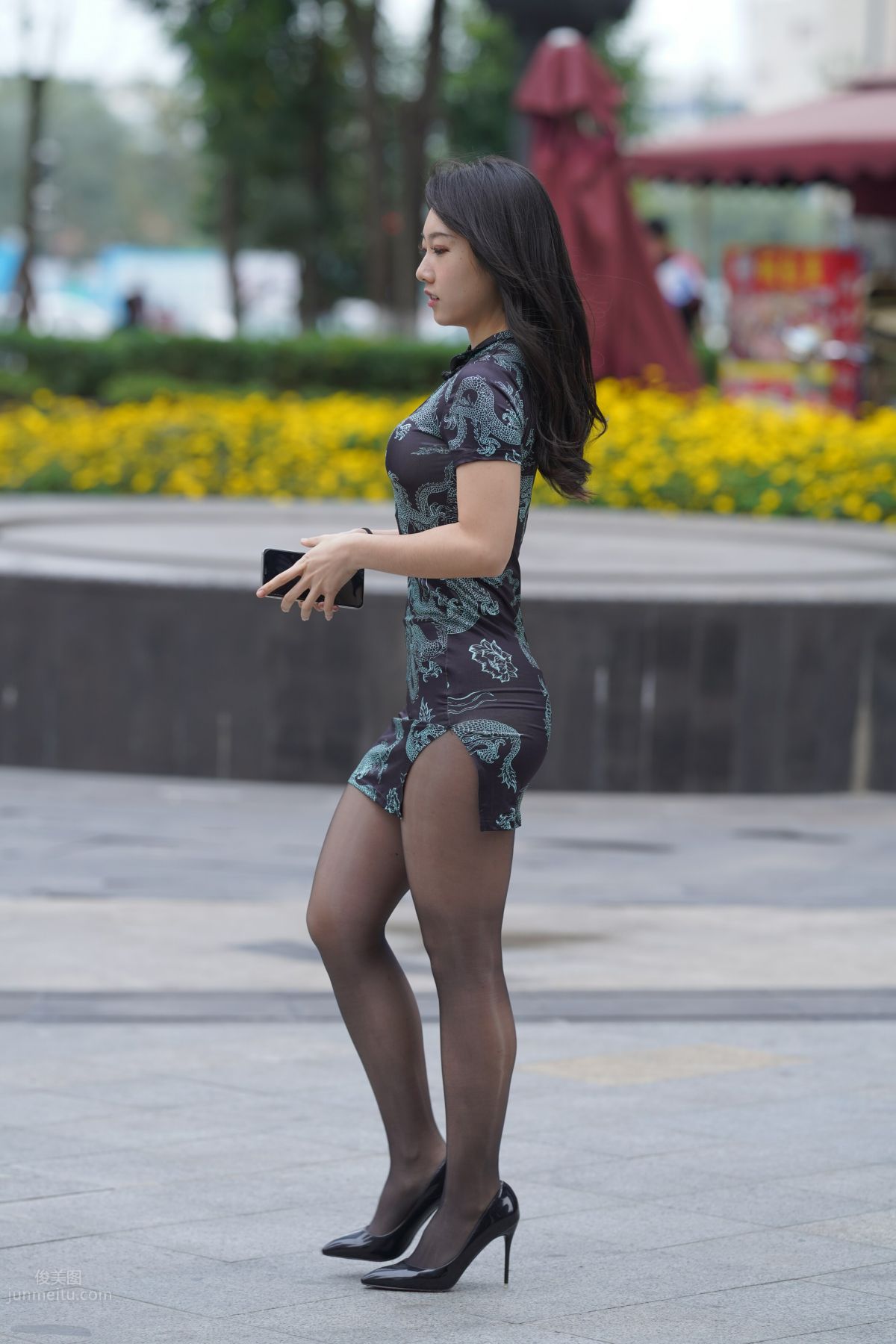 [Mojing Street] 106 Sexy Mature Woman in Black Stockings Modified Qipao photo 133