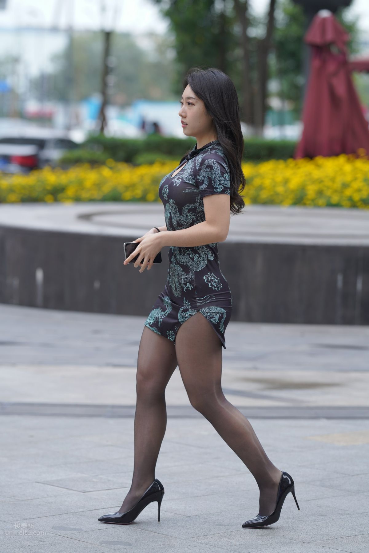 [Mojing Street] 106 Sexy Mature Woman in Black Stockings Modified Qipao photo 134