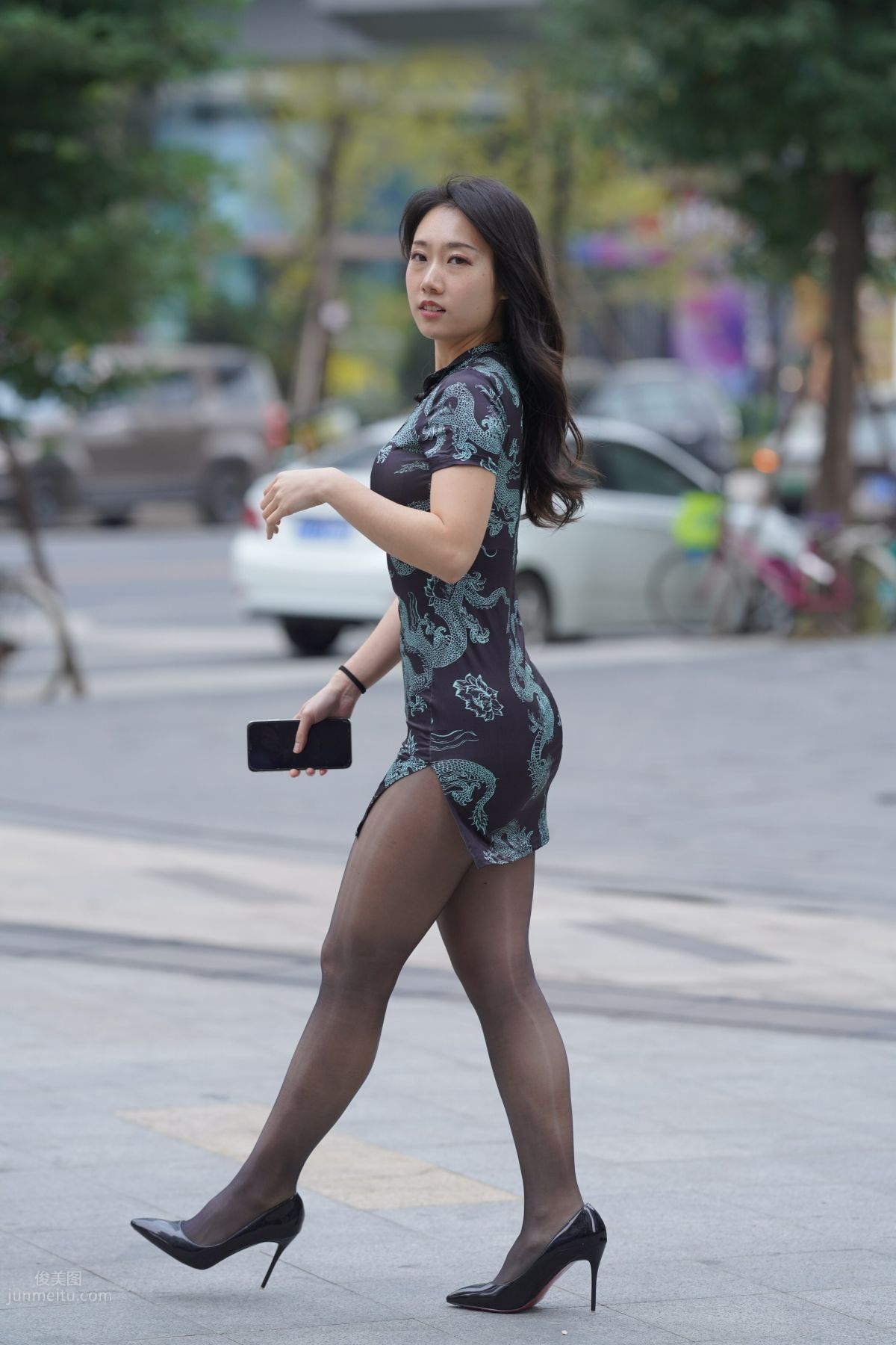 [Mojing Street] 106 Sexy Mature Woman in Black Stockings Modified Qipao photo 143