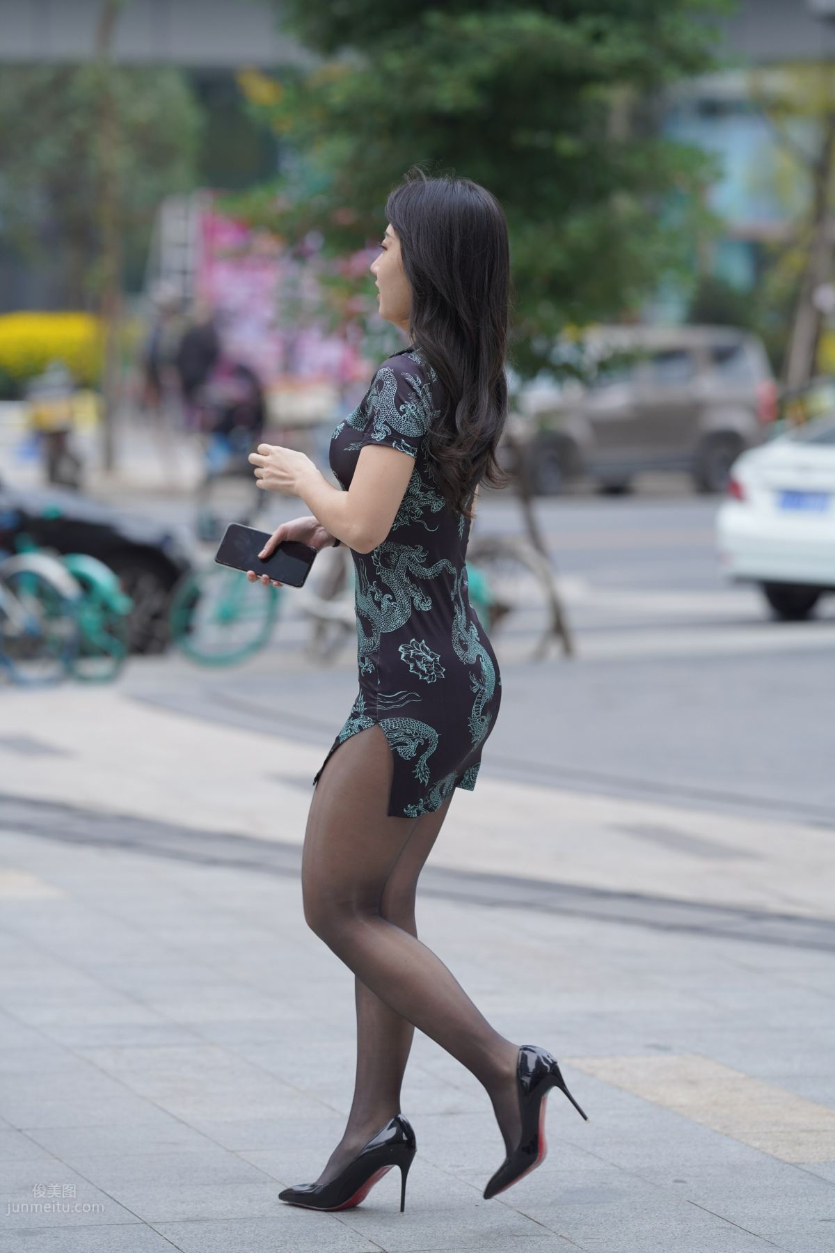 [Mojing Street] 106 Sexy Mature Woman in Black Stockings Modified Qipao photo 145