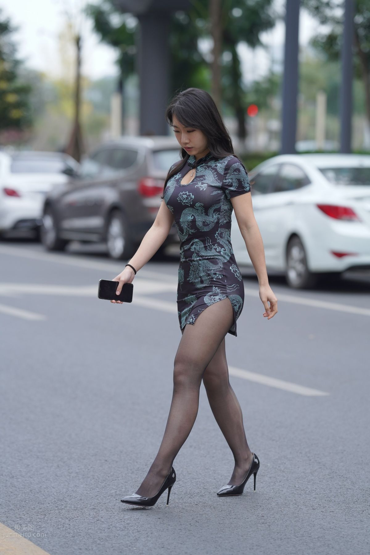 [Mojing Street] 106 Sexy Mature Woman in Black Stockings Modified Qipao photo 155