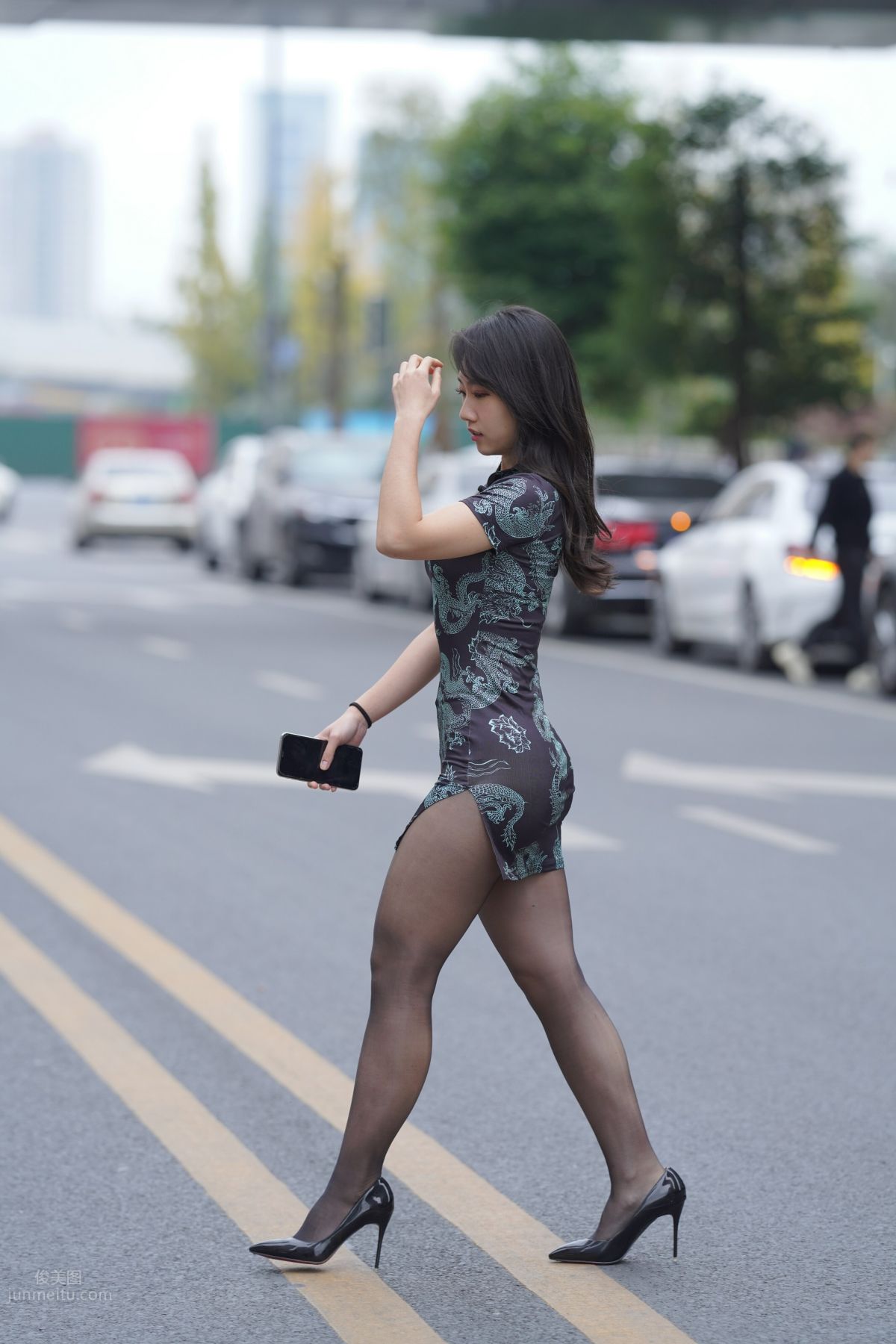 [Mojing Street] 106 Sexy Mature Woman in Black Stockings Modified Qipao photo 157