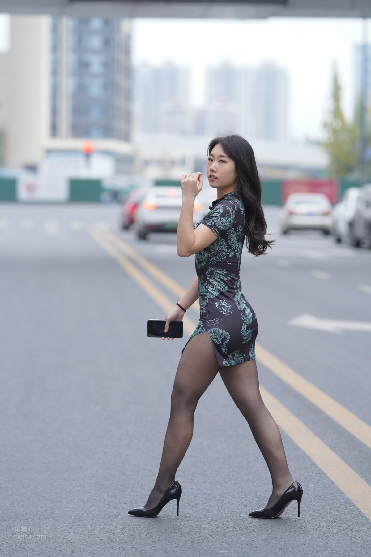 [Mojing Street] 106 Sexy Mature Woman in Black Stockings Modified Qipao photo 160