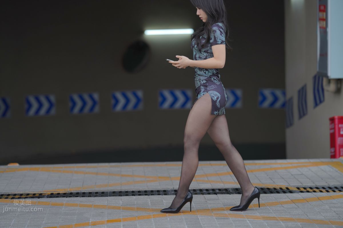 [Mojing Street] 106 Sexy Mature Woman in Black Stockings Modified Qipao photo 219