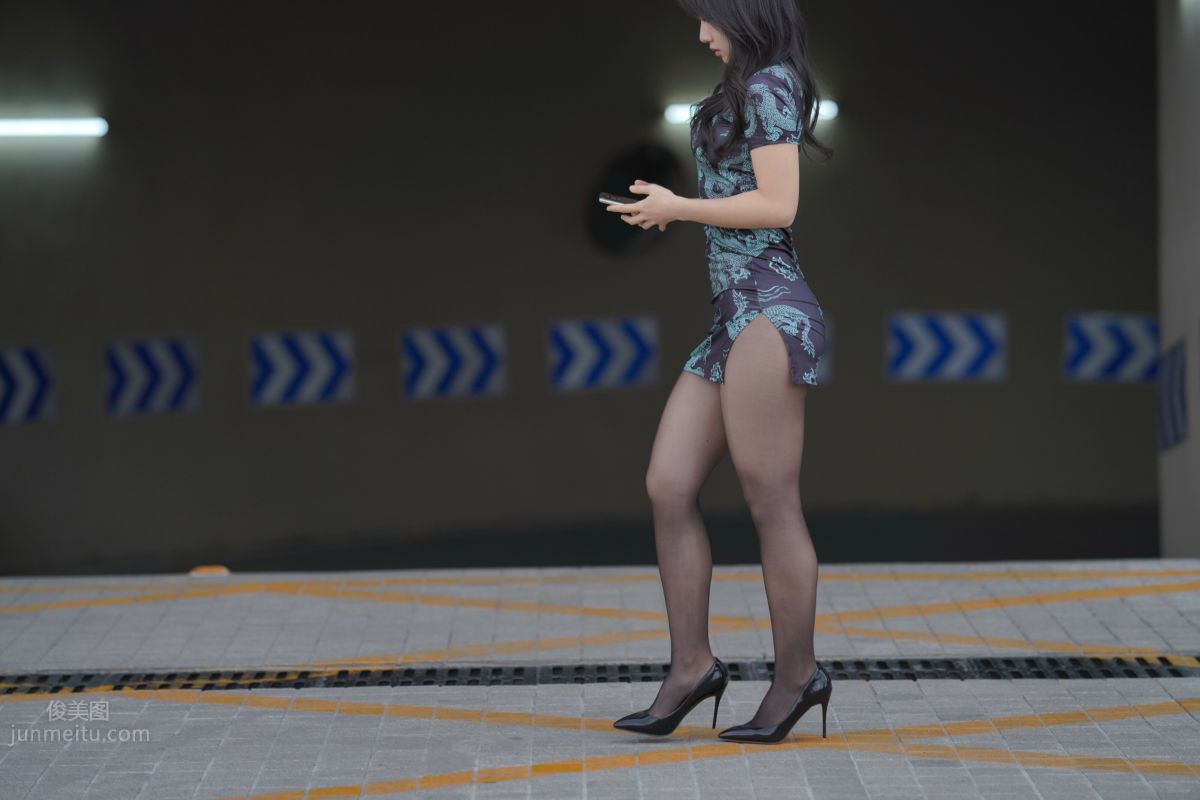 [Mojing Street] 106 Sexy Mature Woman in Black Stockings Modified Qipao photo 220