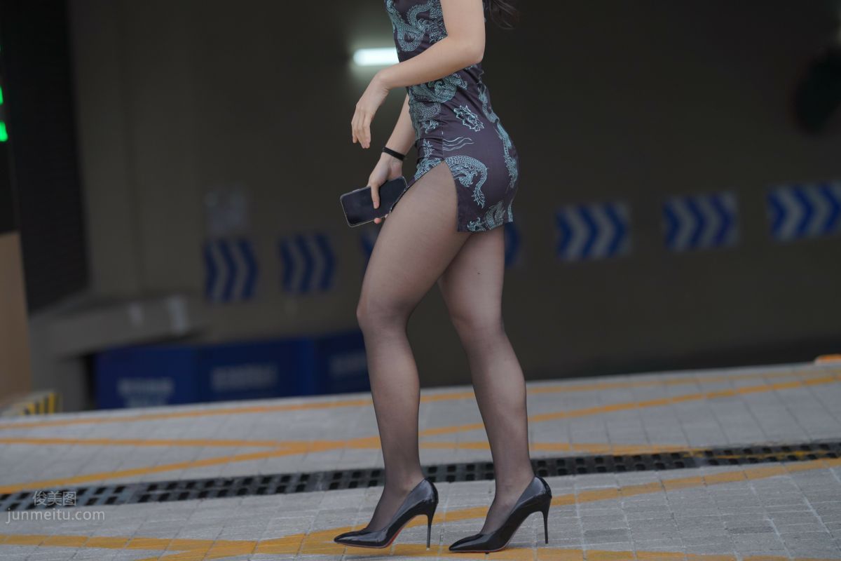 [Mojing Street] 106 Sexy Mature Woman in Black Stockings Modified Qipao photo 225