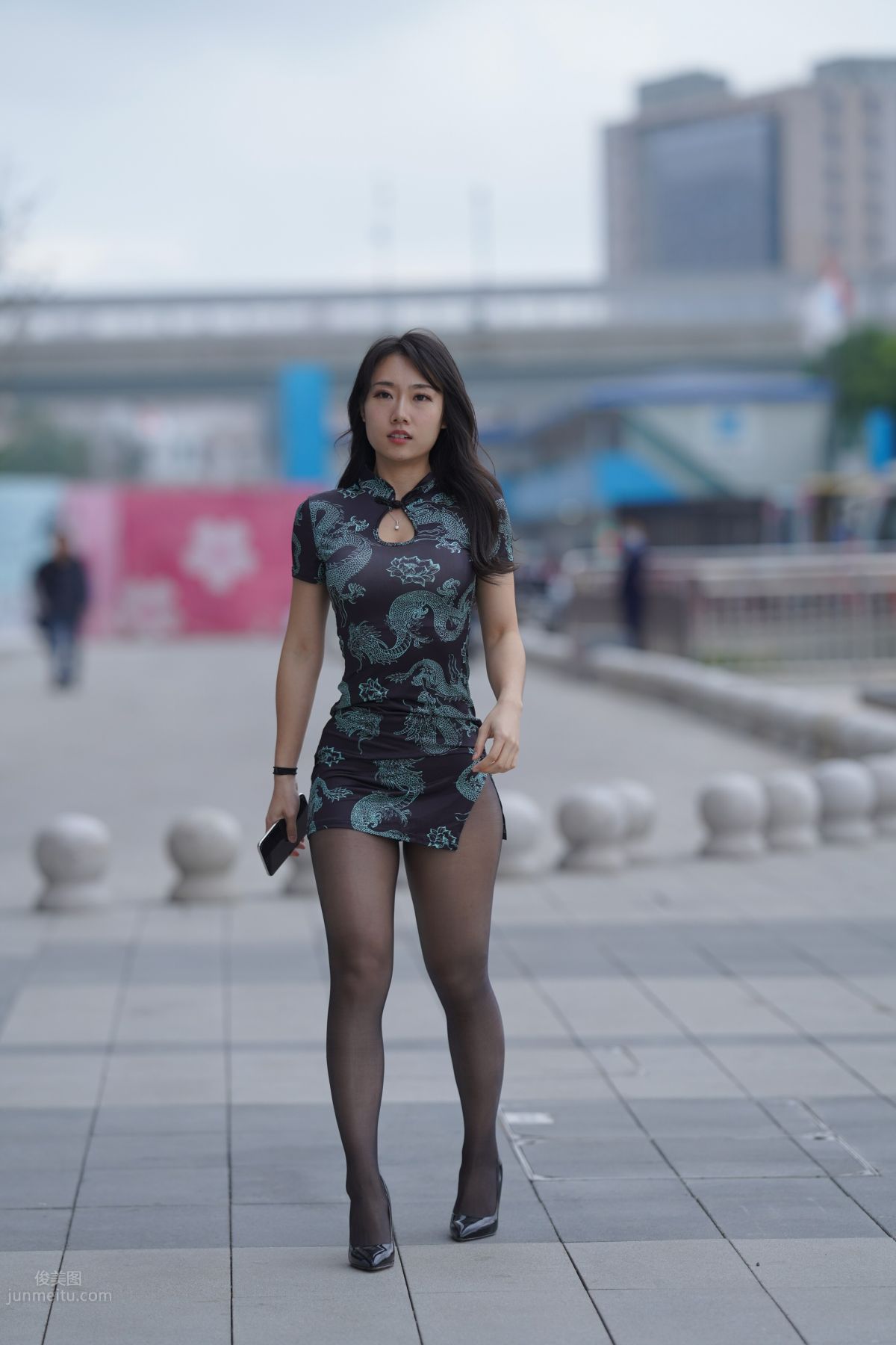 [Mojing Street] 106 Sexy Mature Woman in Black Stockings Modified Qipao photo 233