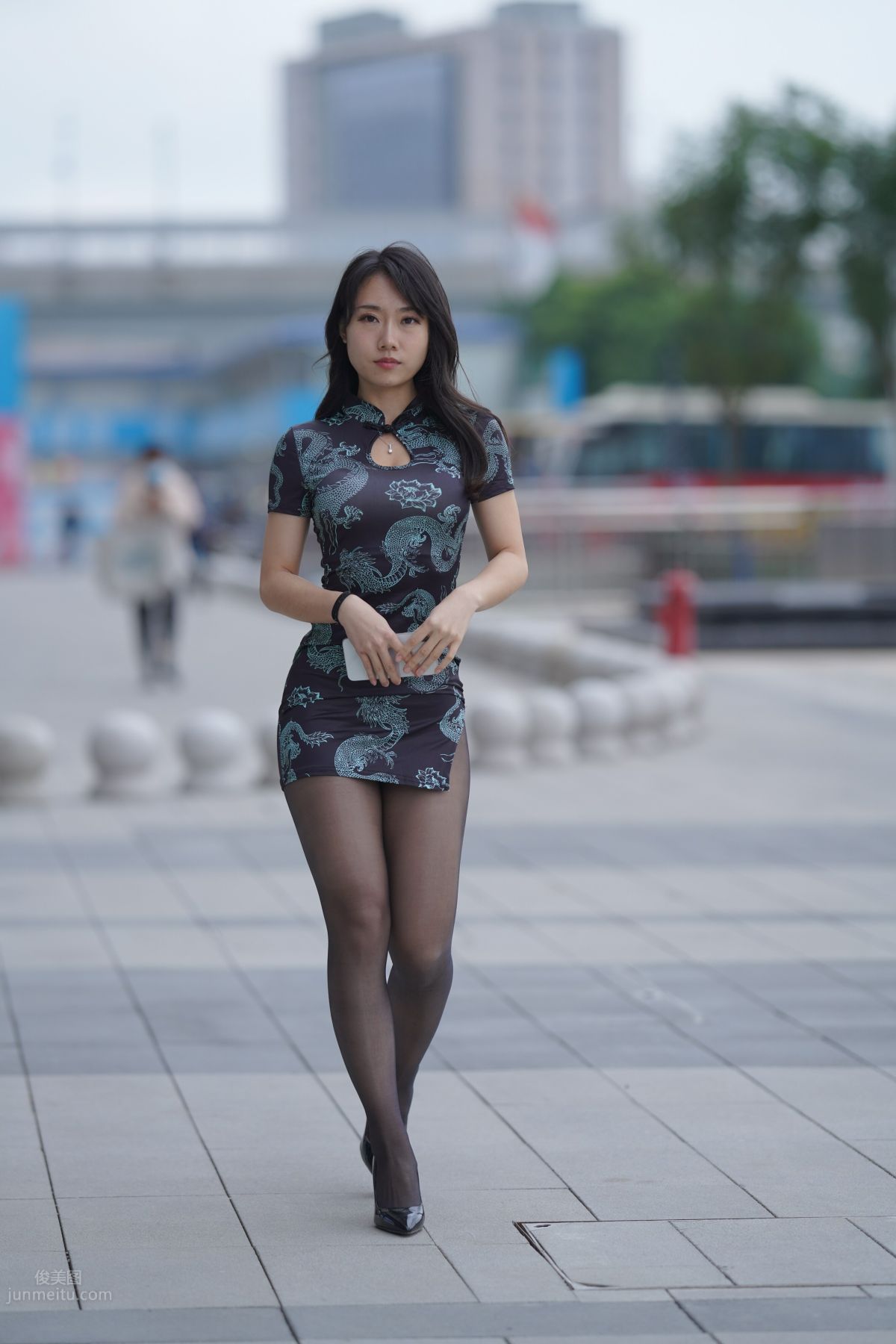 [Mojing Street] 106 Sexy Mature Woman in Black Stockings Modified Qipao photo 237