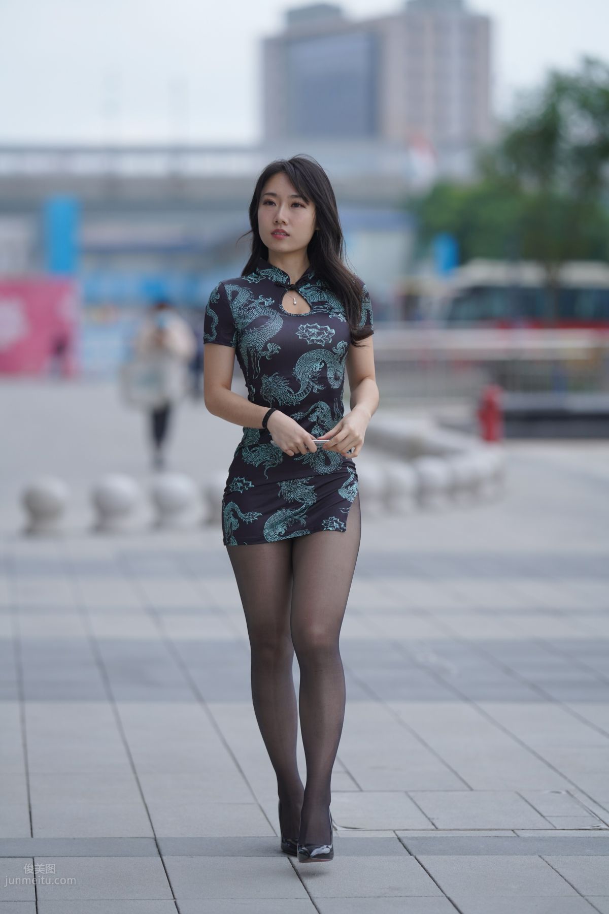 [Mojing Street] 106 Sexy Mature Woman in Black Stockings Modified Qipao photo 241