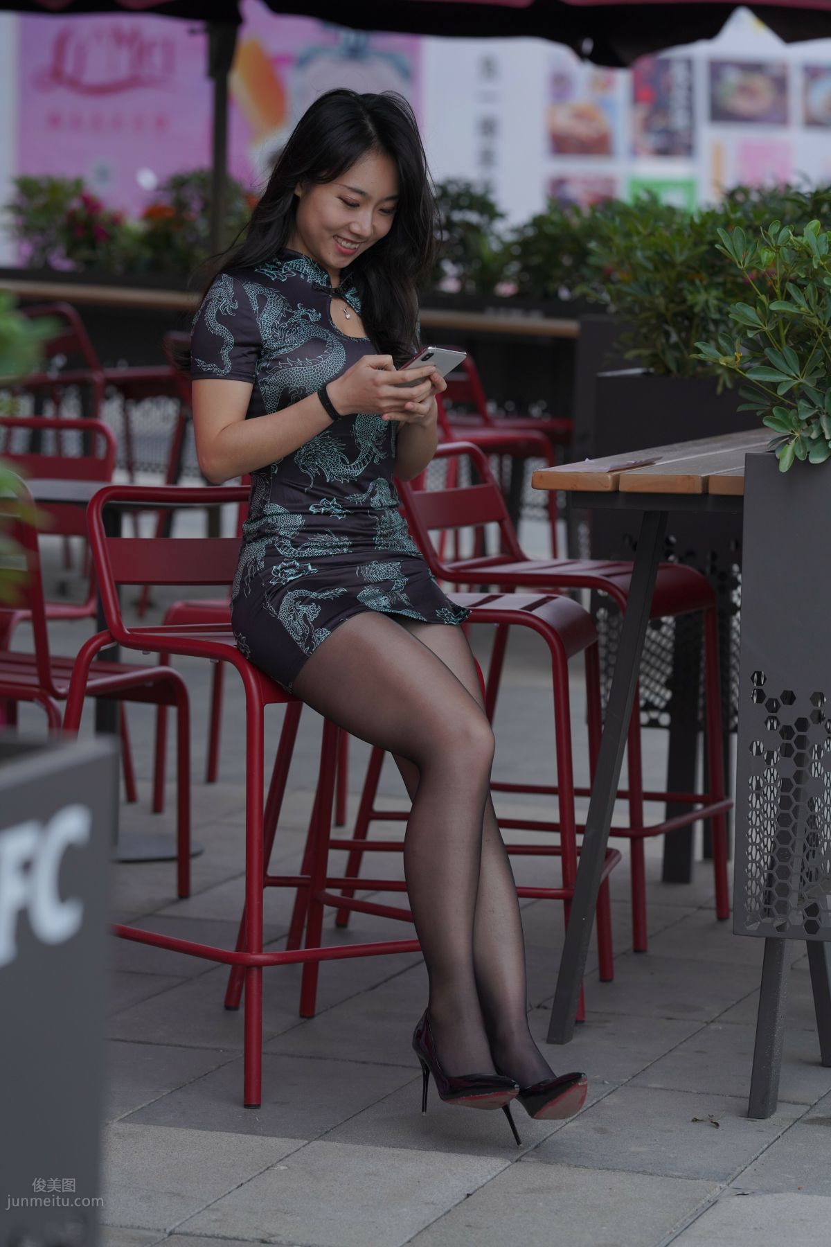 [Mojing Street] 106 Sexy Mature Woman in Black Stockings Modified Qipao photo 298