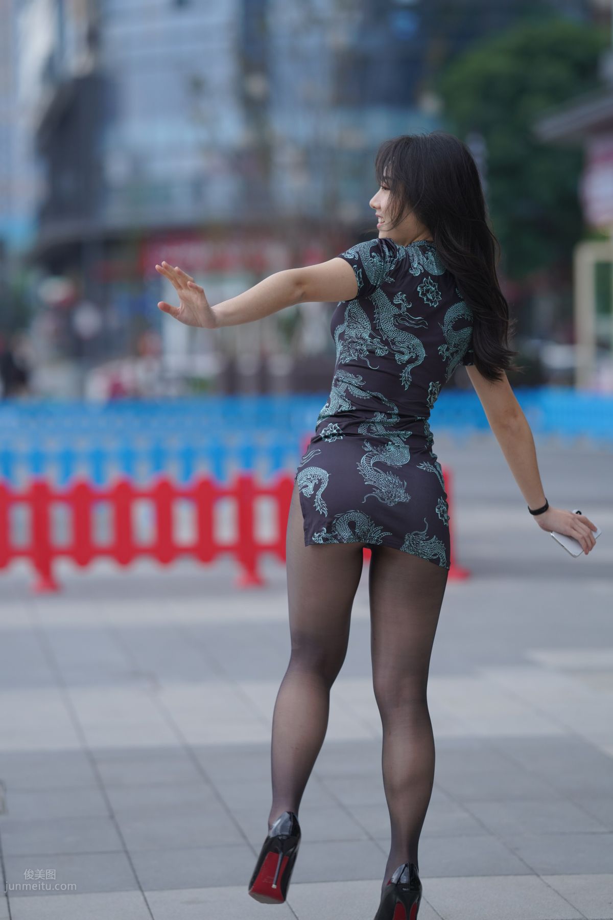 [Mojing Street] 106 Sexy Mature Woman in Black Stockings Modified Qipao photo 320