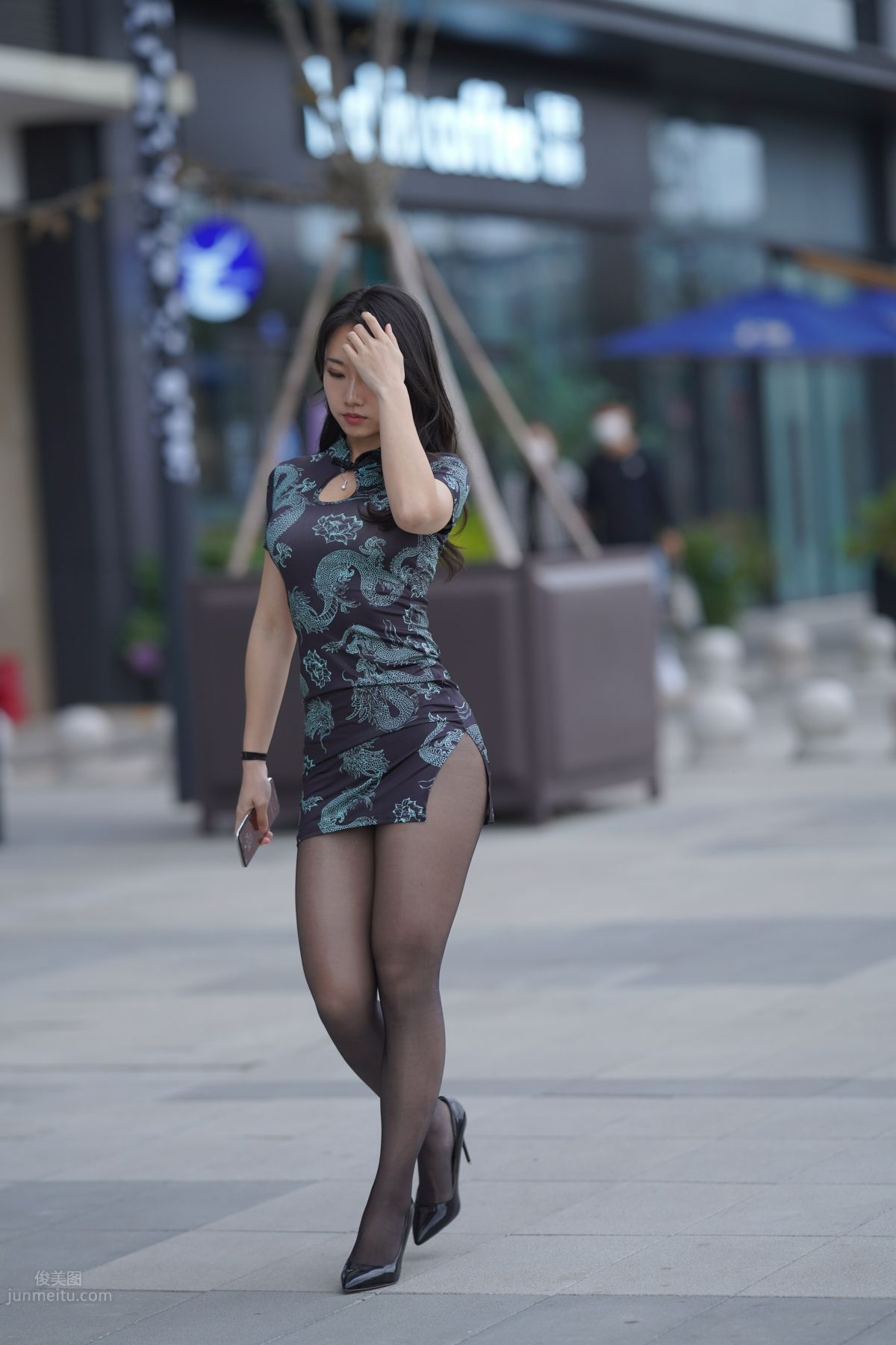 [Mojing Street] 106 Sexy Mature Woman in Black Stockings Modified Qipao photo 336