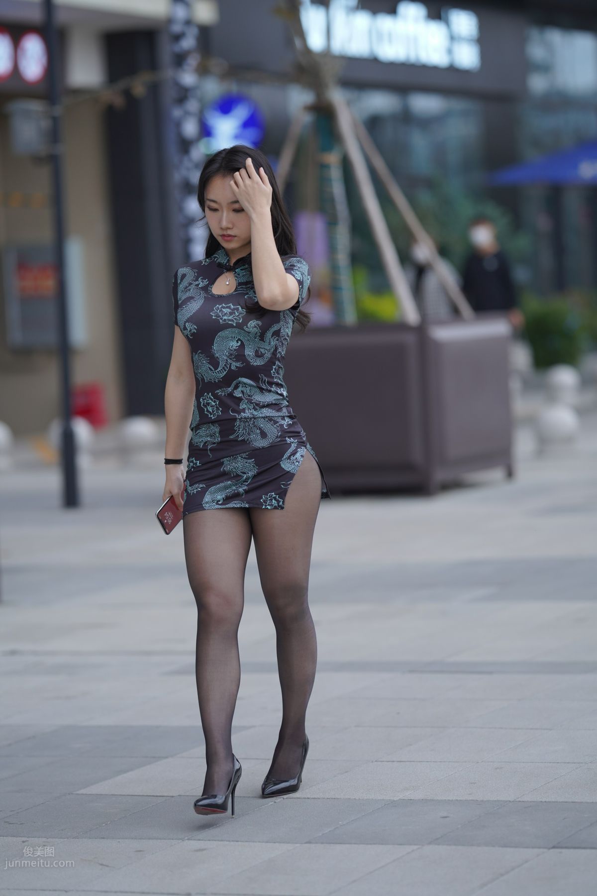 [Mojing Street] 106 Sexy Mature Woman in Black Stockings Modified Qipao photo 337