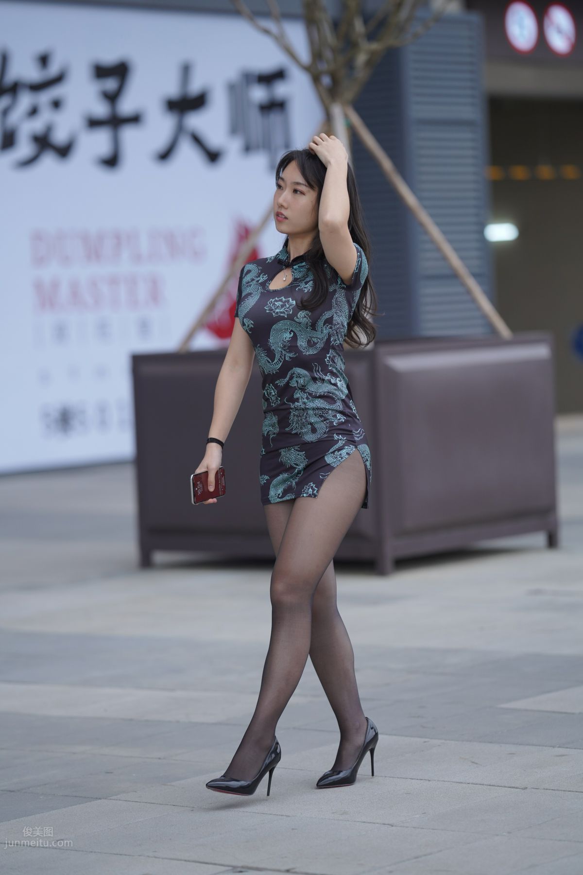 [Mojing Street] 106 Sexy Mature Woman in Black Stockings Modified Qipao photo 341