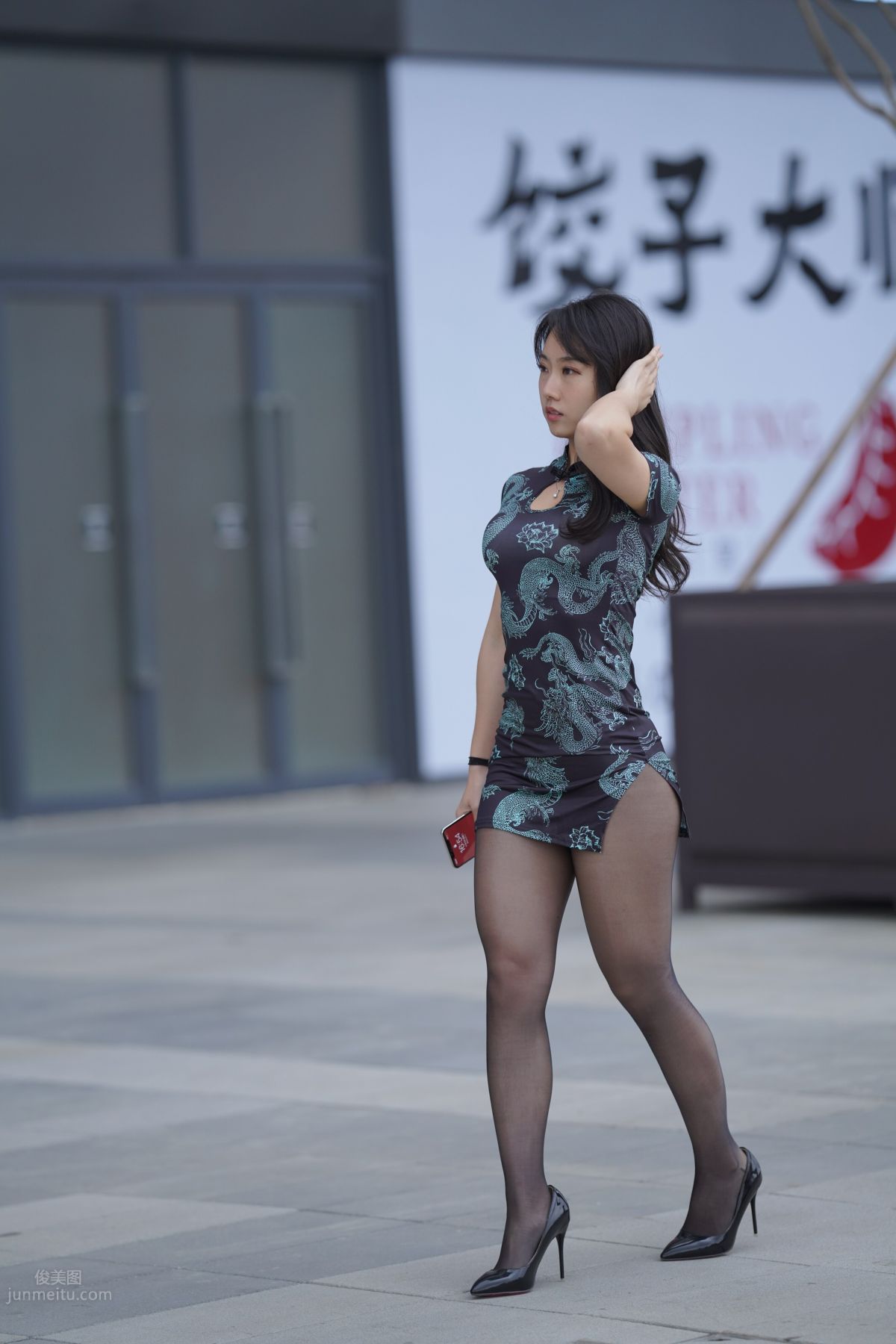 [Mojing Street] 106 Sexy Mature Woman in Black Stockings Modified Qipao photo 342