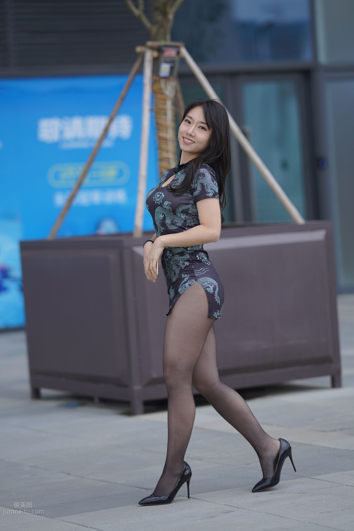 [Mojing Street] 106 Sexy Mature Woman in Black Stockings Modified Qipao photo 348