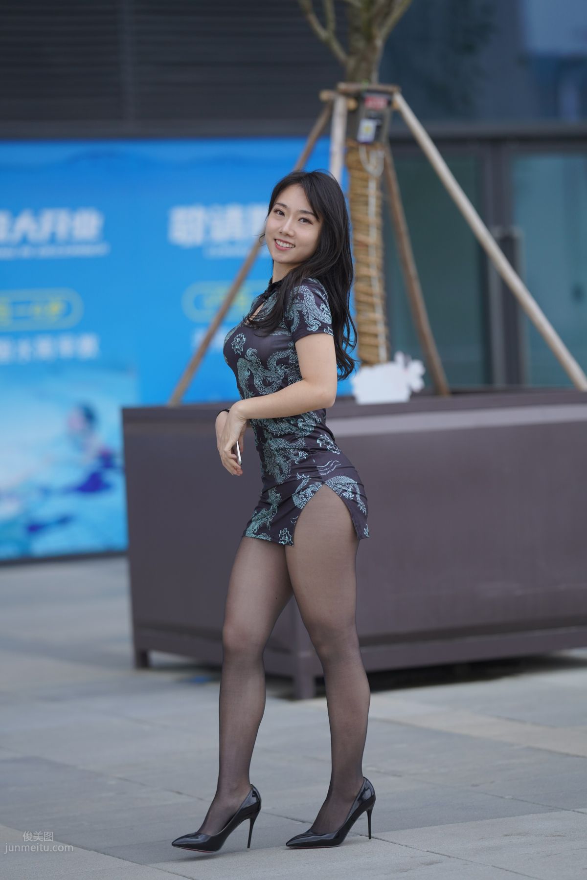 [Mojing Street] 106 Sexy Mature Woman in Black Stockings Modified Qipao photo 349