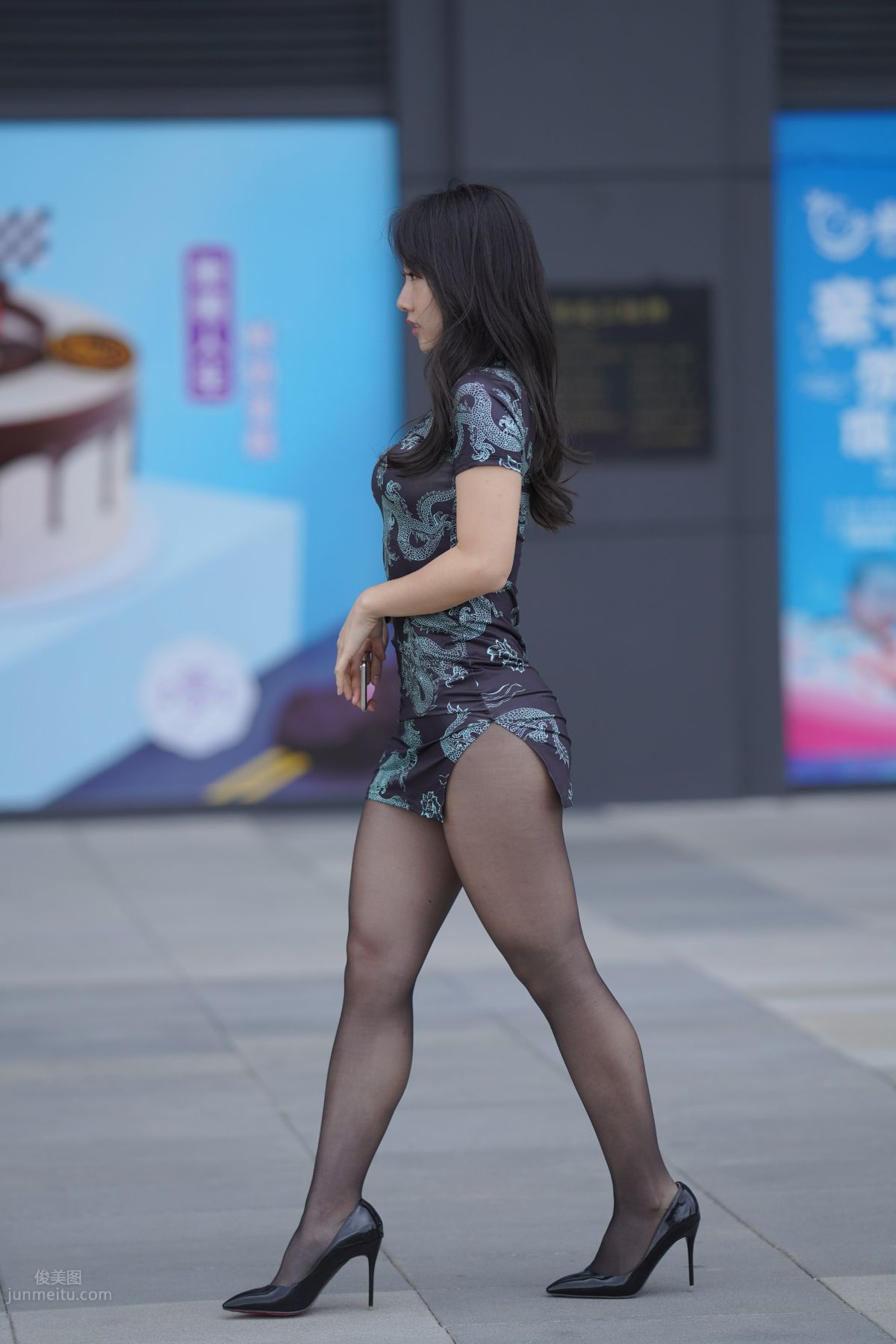 [Mojing Street] 106 Sexy Mature Woman in Black Stockings Modified Qipao photo 353