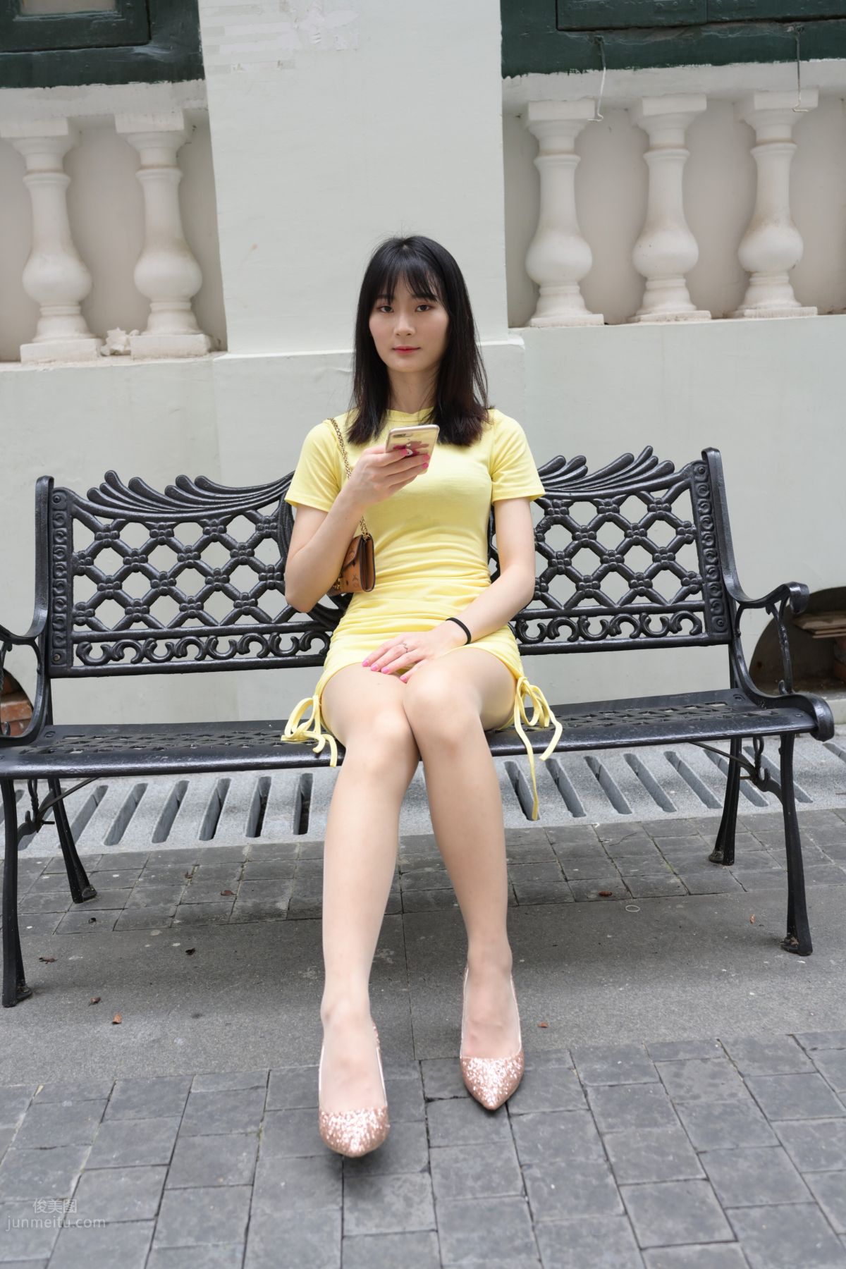 [Mojing Street] 123 Street Snap of Sexy Beauty in Light Yellow Dress photo 194