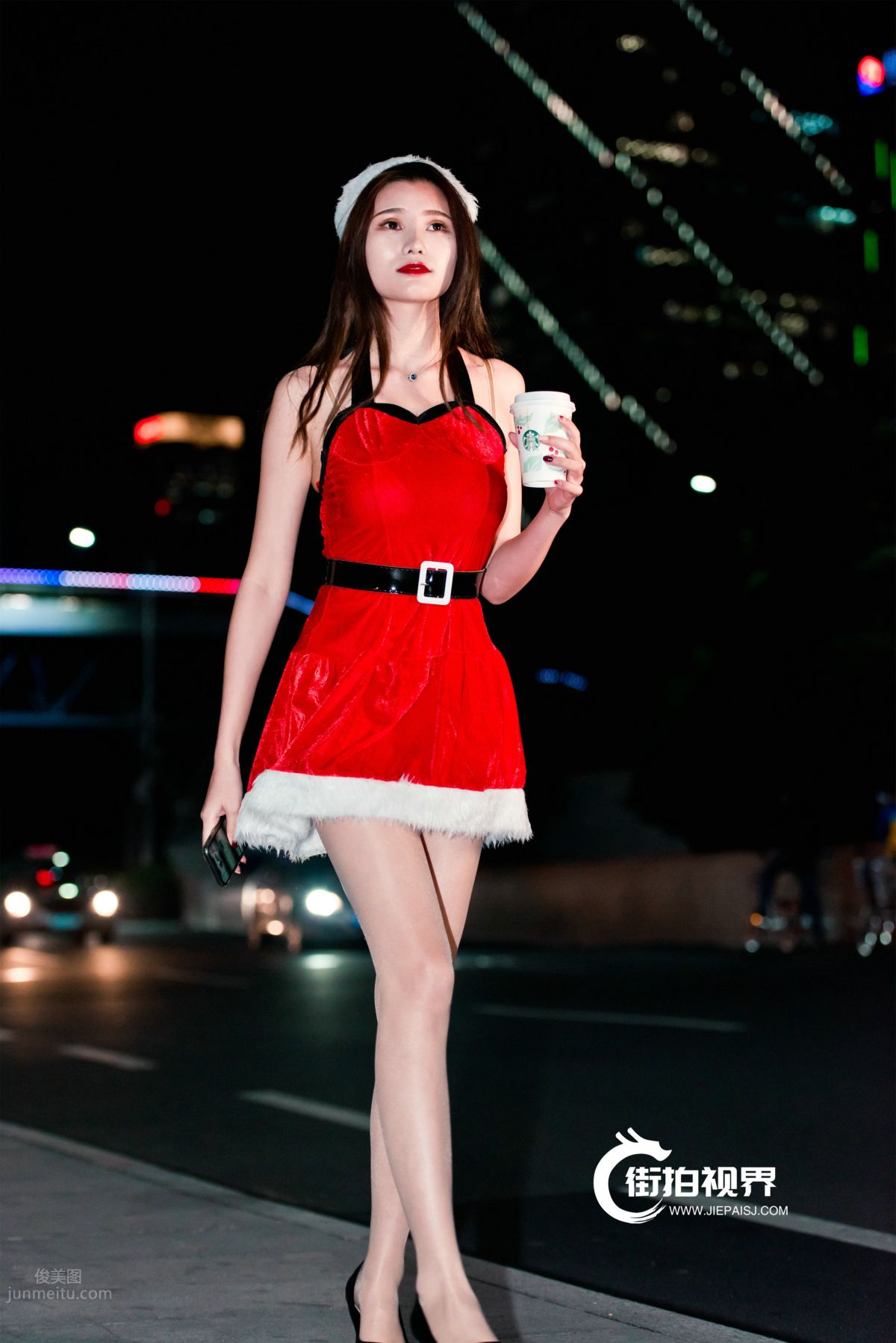 [Mojing Street] 124 The Ultimate Flesh Stockings Christmas Beauty Ting Ting in the Cold Wind photo 35