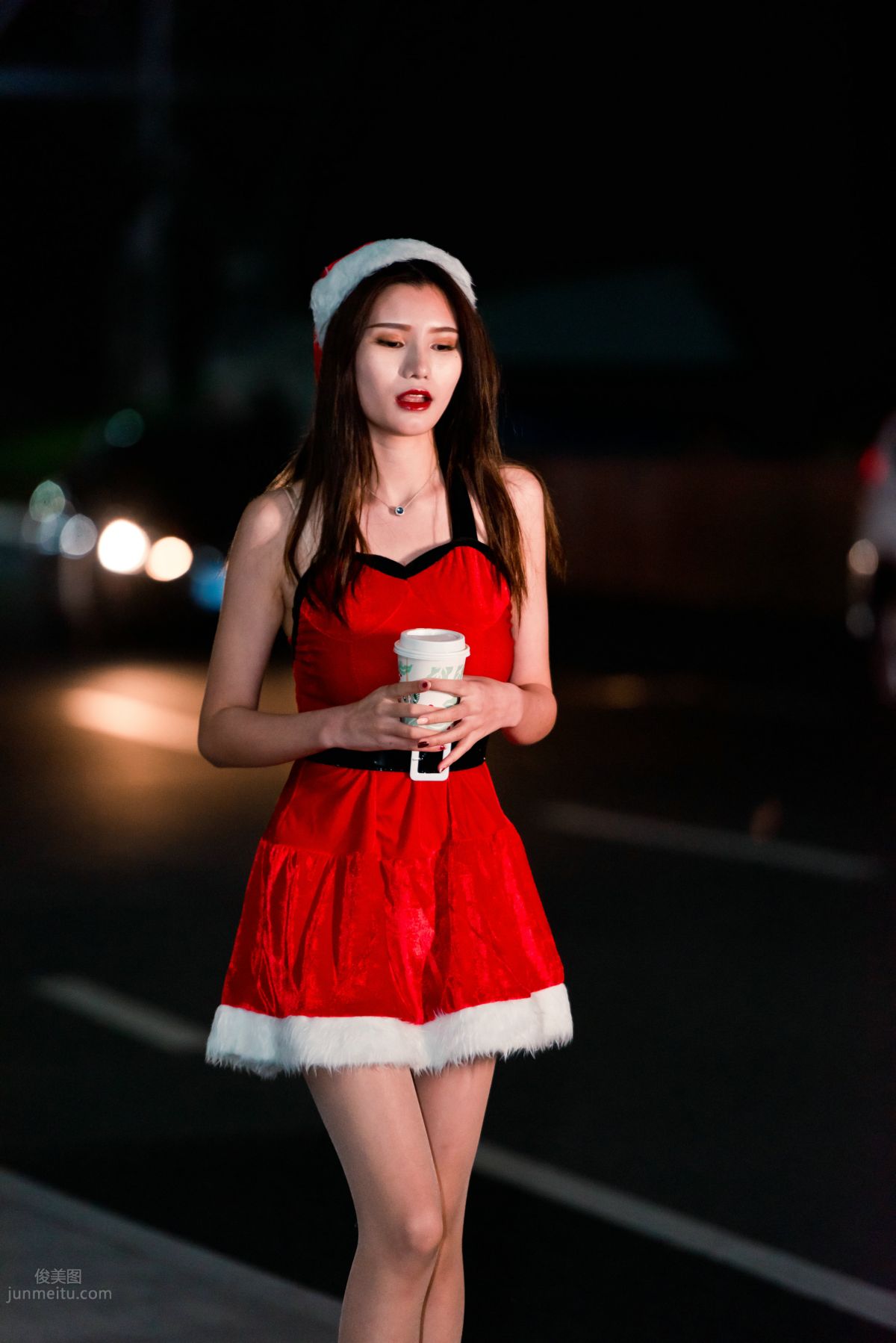 [Mojing Street] 124 The Ultimate Flesh Stockings Christmas Beauty Ting Ting in the Cold Wind photo 36