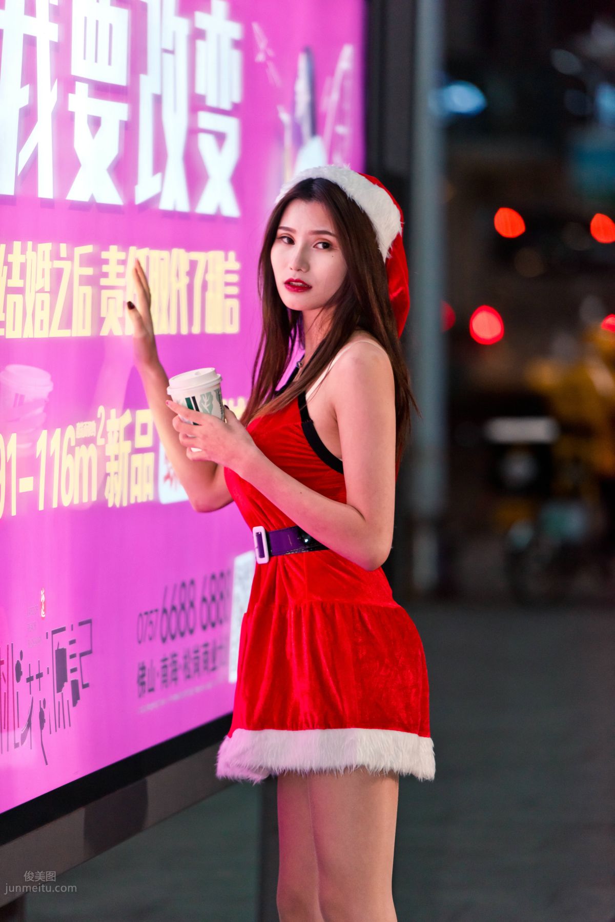 [Mojing Street] 124 The Ultimate Flesh Stockings Christmas Beauty Ting Ting in the Cold Wind photo 43