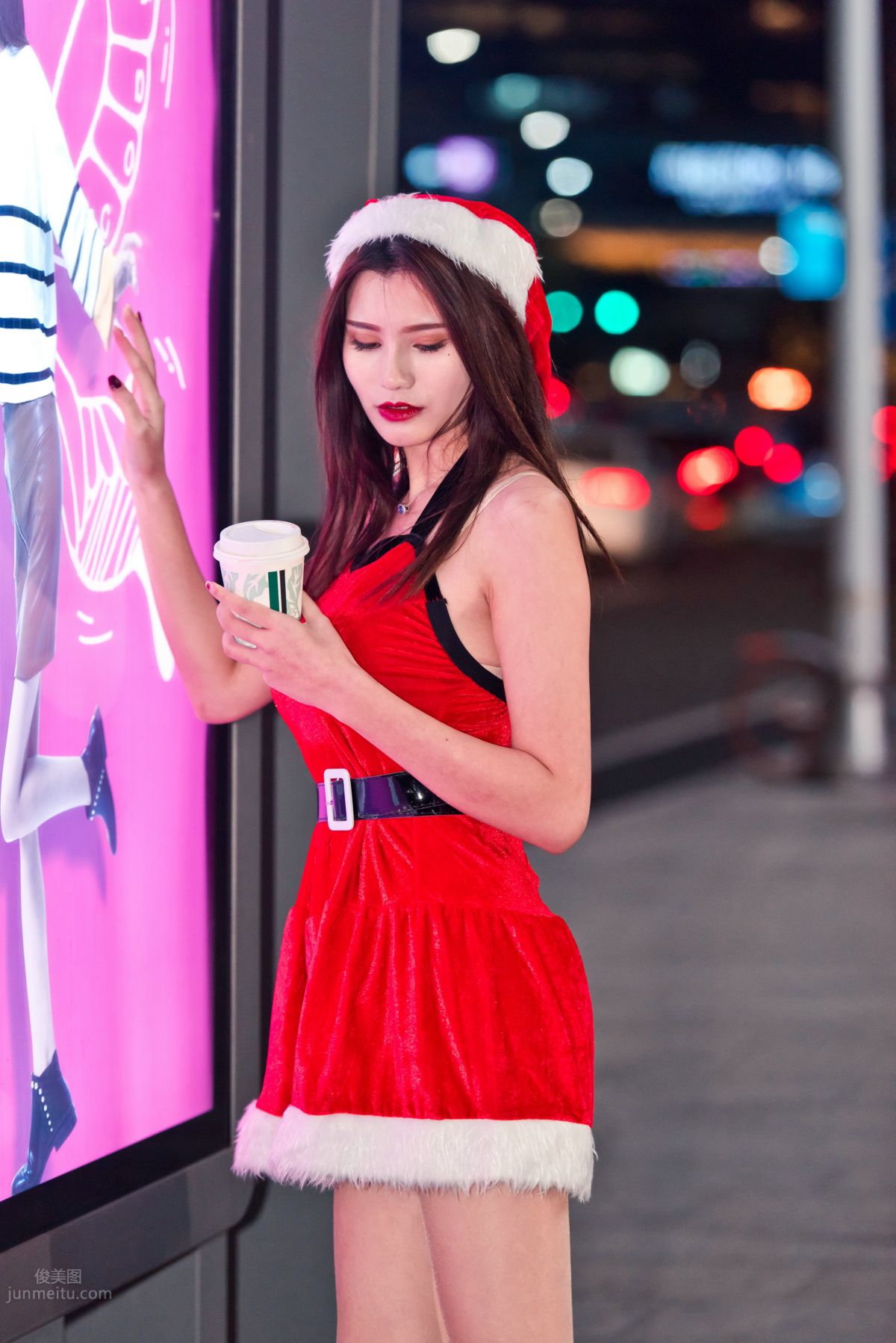 [Mojing Street] 124 The Ultimate Flesh Stockings Christmas Beauty Ting Ting in the Cold Wind photo 46