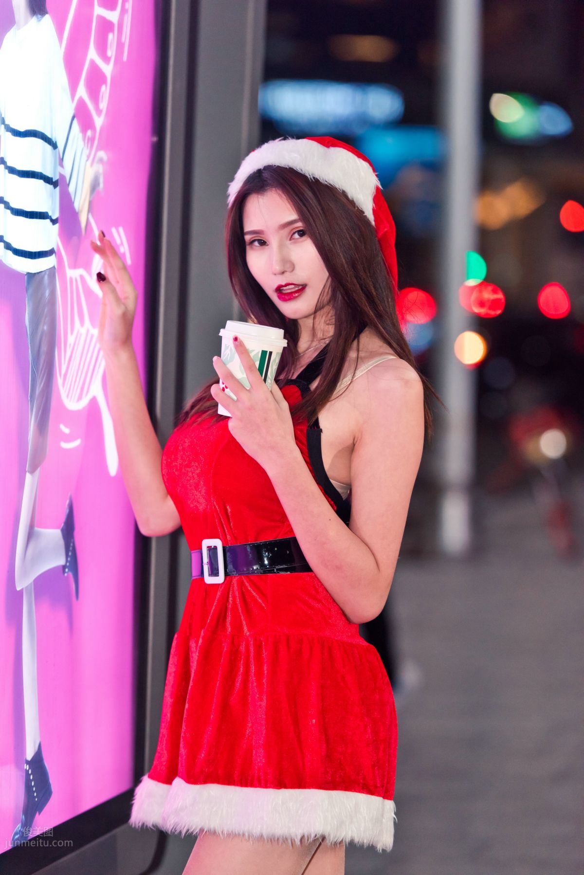 [Mojing Street] 124 The Ultimate Flesh Stockings Christmas Beauty Ting Ting in the Cold Wind photo 47