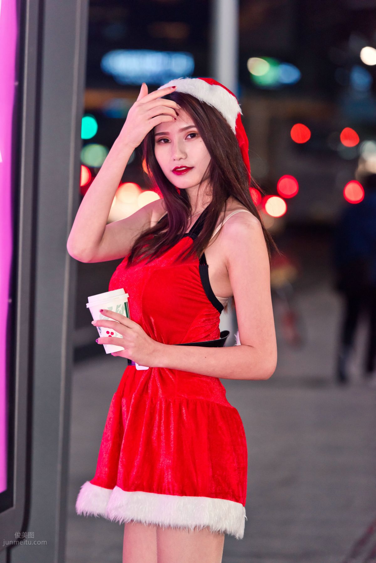 [Mojing Street] 124 The Ultimate Flesh Stockings Christmas Beauty Ting Ting in the Cold Wind photo 49
