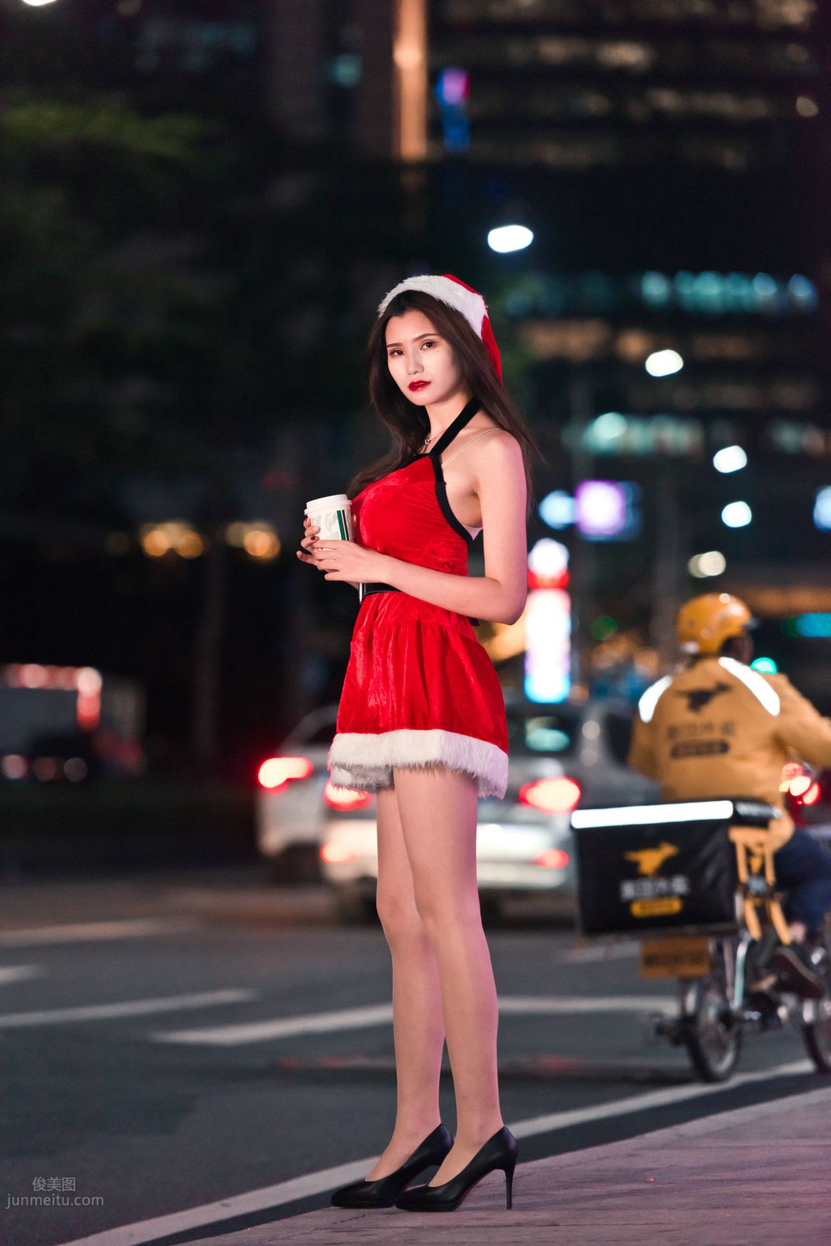 [Mojing Street] 124 The Ultimate Flesh Stockings Christmas Beauty Ting Ting in the Cold Wind photo 76