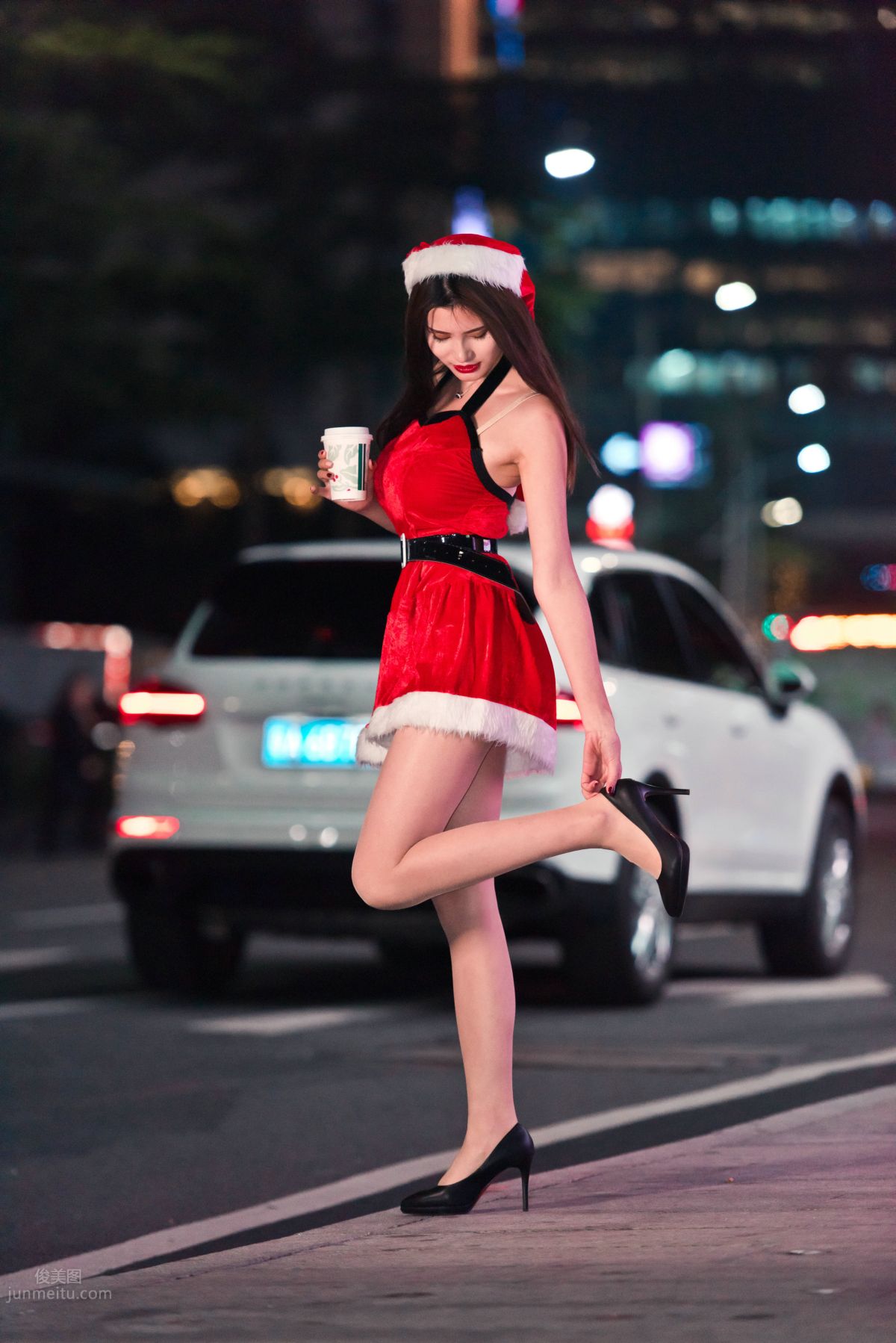 [Mojing Street] 124 The Ultimate Flesh Stockings Christmas Beauty Ting Ting in the Cold Wind photo 77