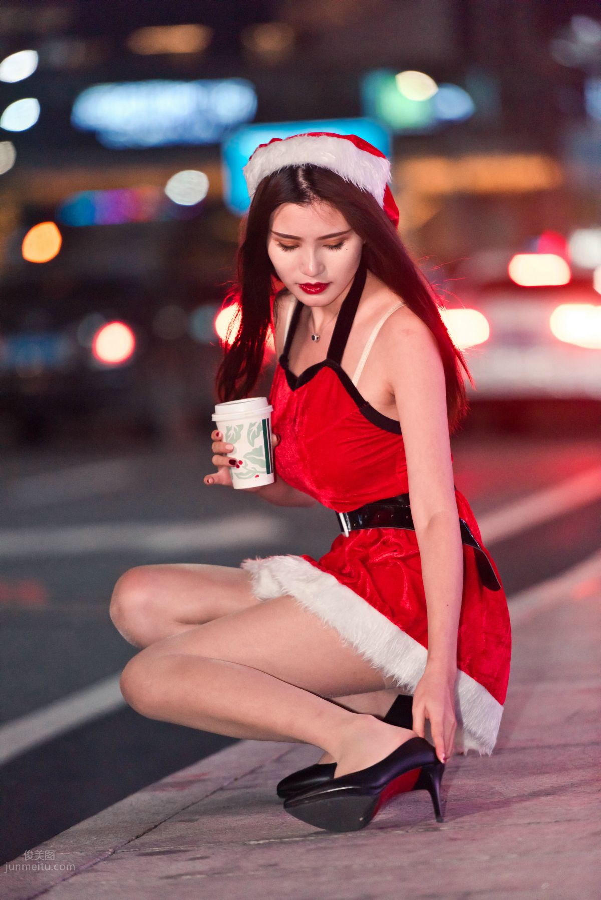 [Mojing Street] 124 The Ultimate Flesh Stockings Christmas Beauty Ting Ting in the Cold Wind photo 80