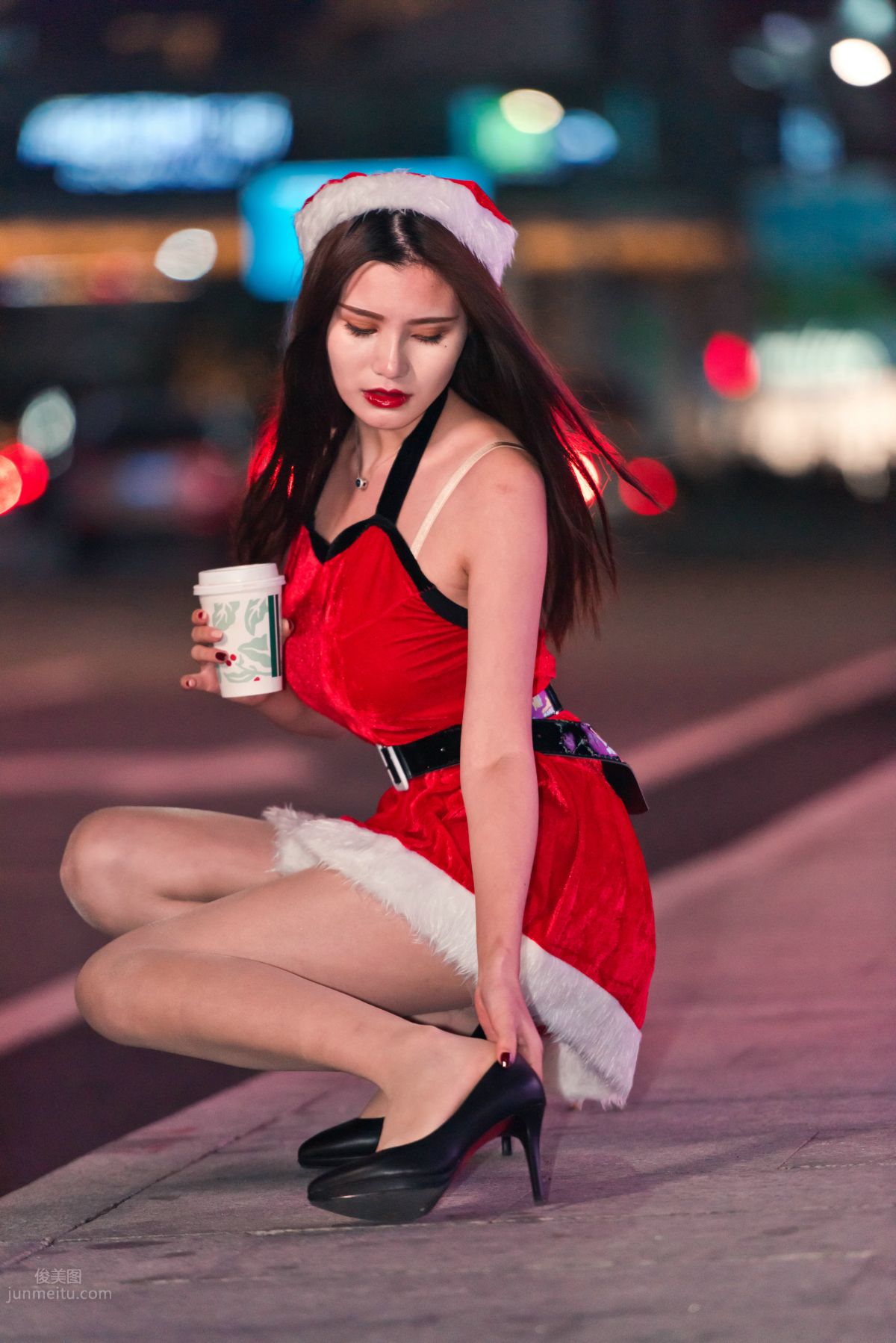 [Mojing Street] 124 The Ultimate Flesh Stockings Christmas Beauty Ting Ting in the Cold Wind photo 83