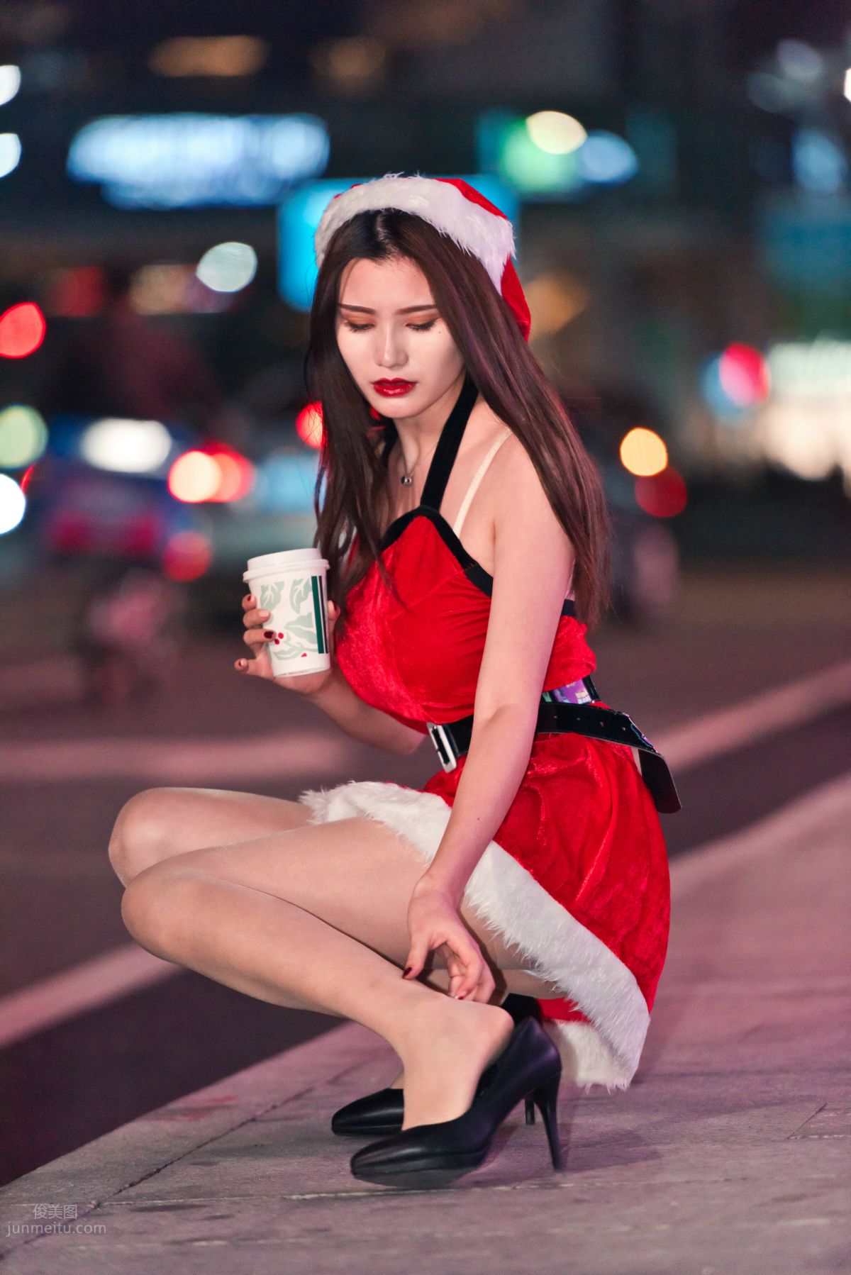 [Mojing Street] 124 The Ultimate Flesh Stockings Christmas Beauty Ting Ting in the Cold Wind photo 84