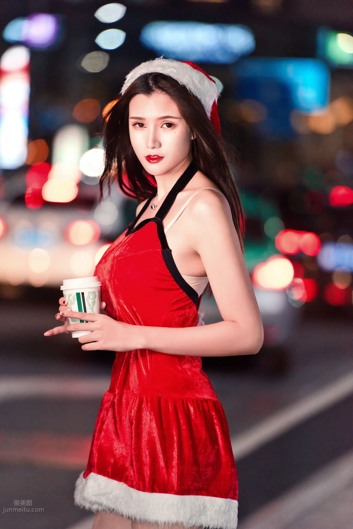 [Mojing Street] 124 The Ultimate Flesh Stockings Christmas Beauty Ting Ting in the Cold Wind photo 100