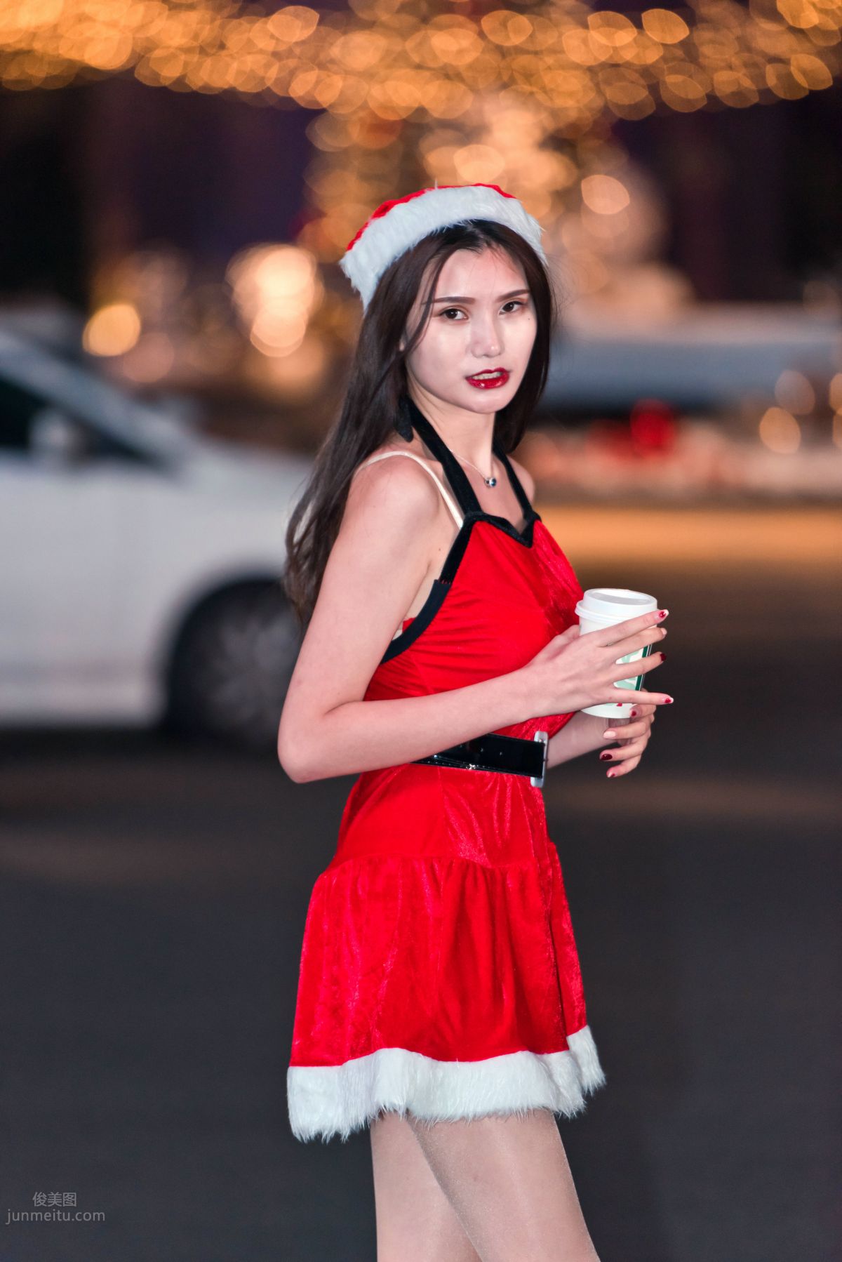[Mojing Street] 124 The Ultimate Flesh Stockings Christmas Beauty Ting Ting in the Cold Wind photo 104