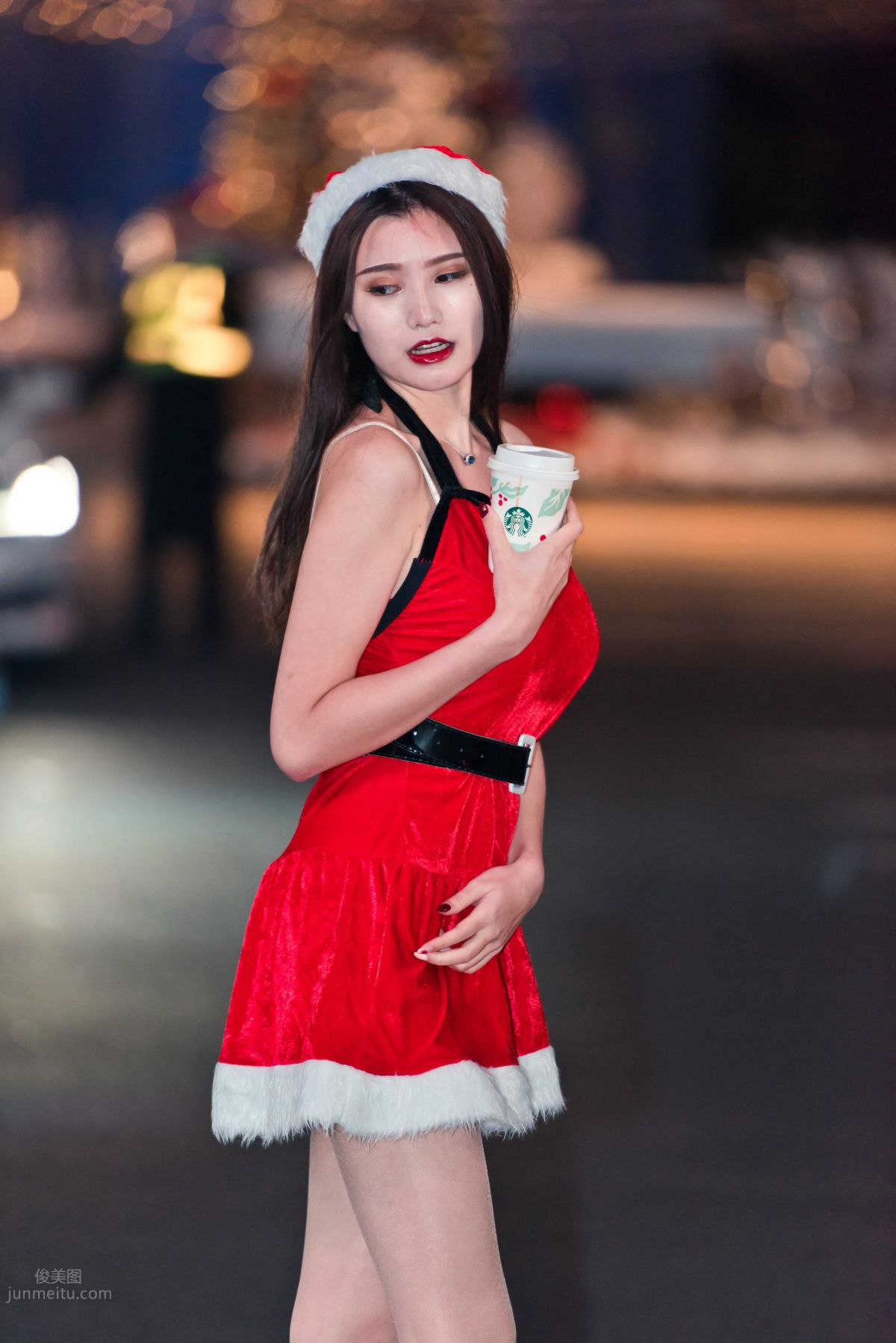 [Mojing Street] 124 The Ultimate Flesh Stockings Christmas Beauty Ting Ting in the Cold Wind photo 105