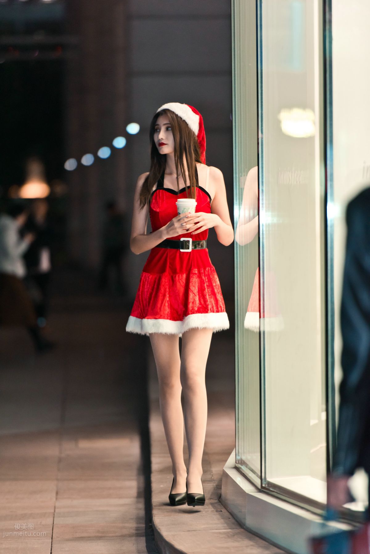 [Mojing Street] 124 The Ultimate Flesh Stockings Christmas Beauty Ting Ting in the Cold Wind photo 107