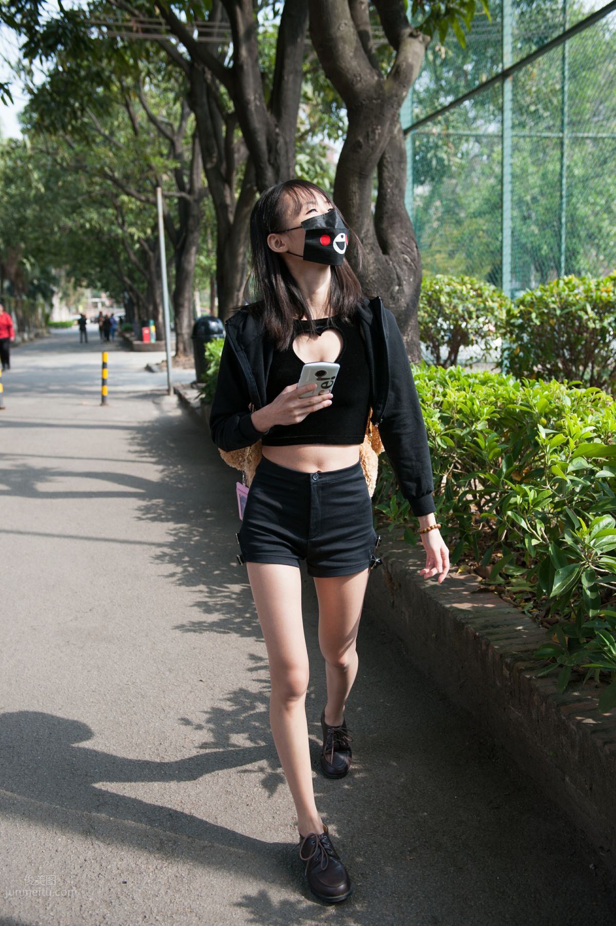 [Mojing Street] 132 Girl with Flesh-Colored Stockings and Beautiful Legs at the Football Field, Your Smile Cannot Be Hidden by a Mask photo 21