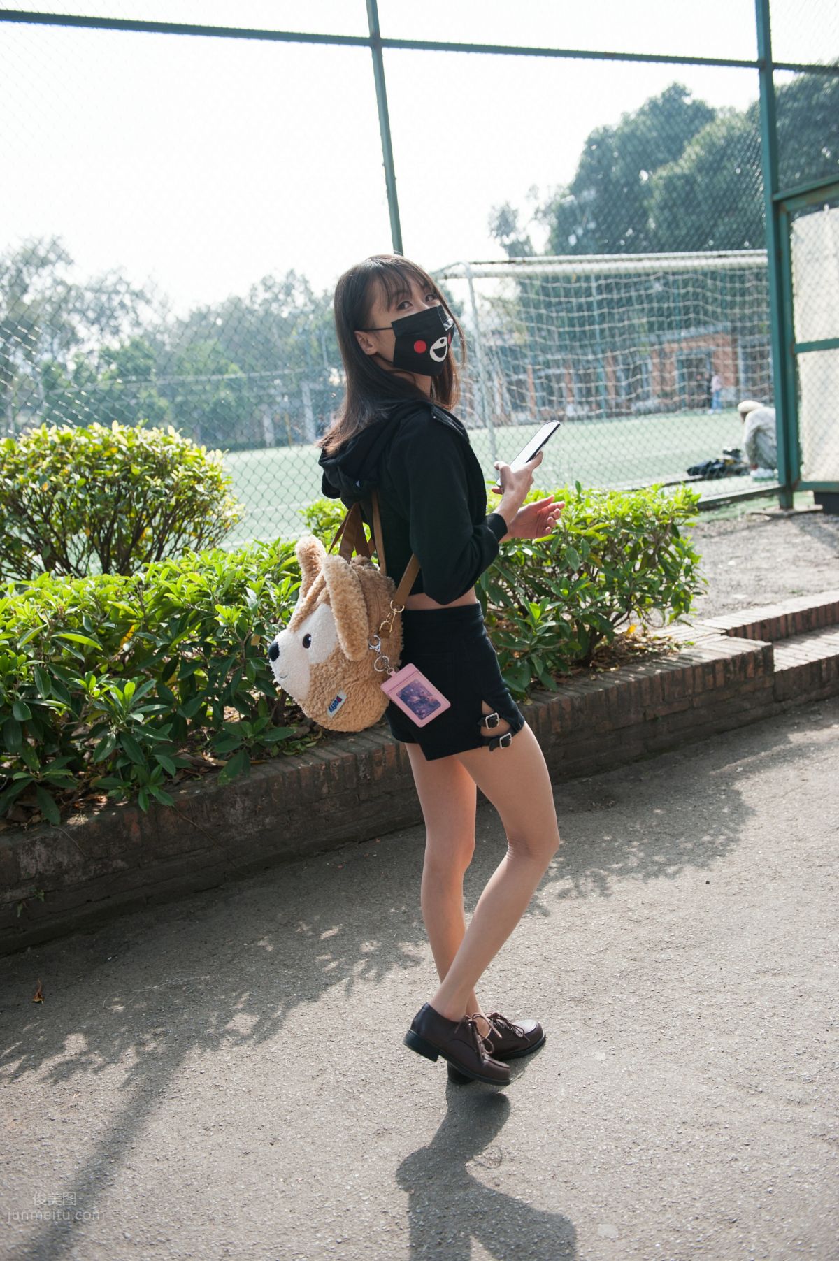 [Mojing Street] 132 Girl with Flesh-Colored Stockings and Beautiful Legs at the Football Field, Your Smile Cannot Be Hidden by a Mask photo 24