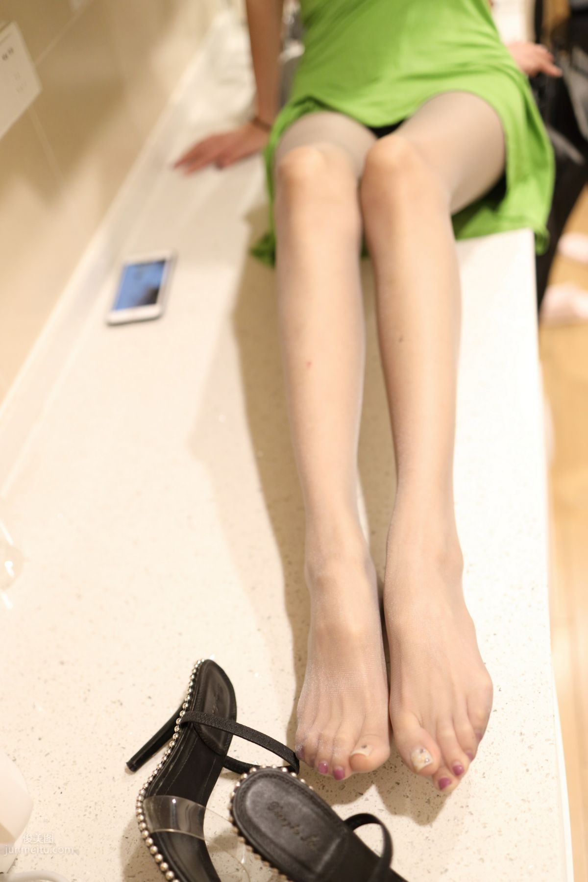 [Mojing Street] 140 Green Bodycon Mini Skirt Long-Legged Beauty photo 134