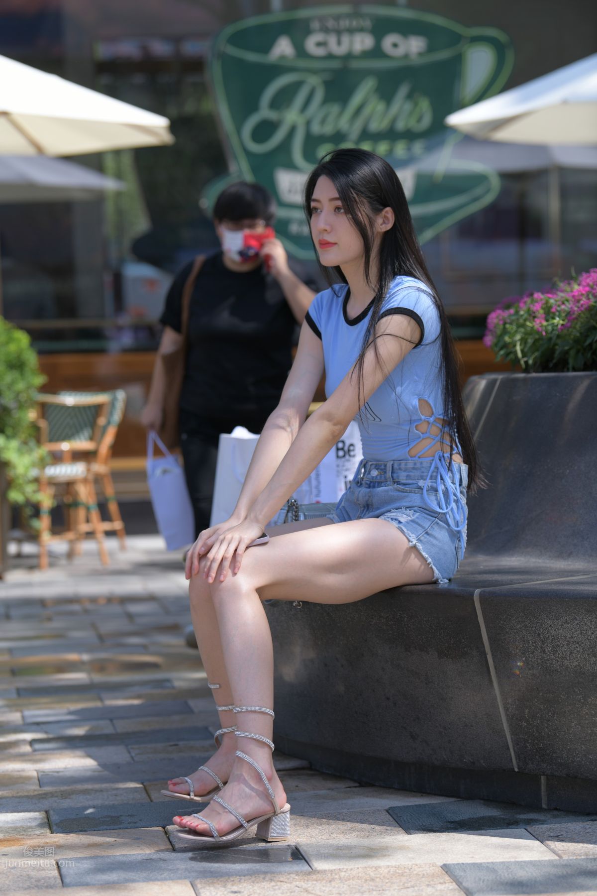 [Mojing Street] 149 Blue Denim Hot Pants Beauty photo 3