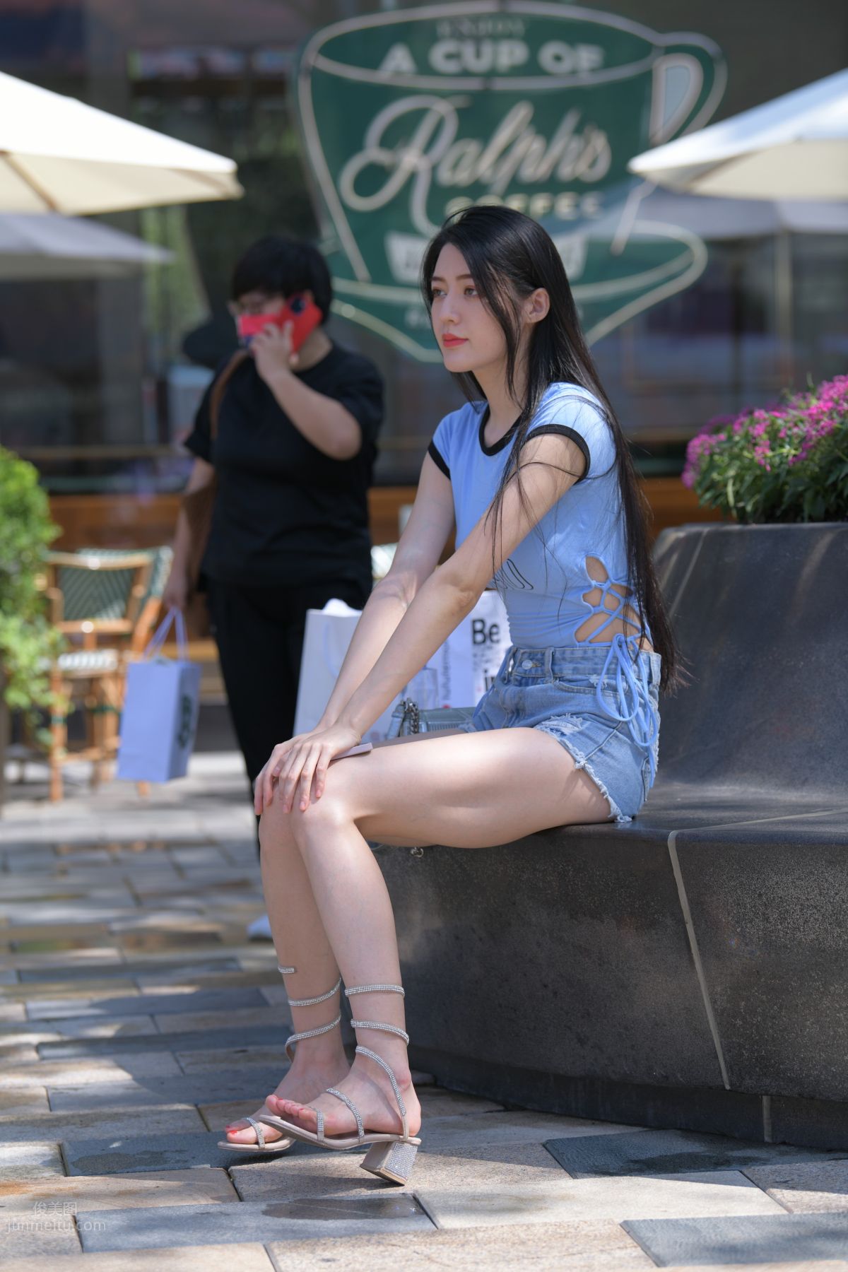 [Mojing Street] 149 Blue Denim Hot Pants Beauty photo 4