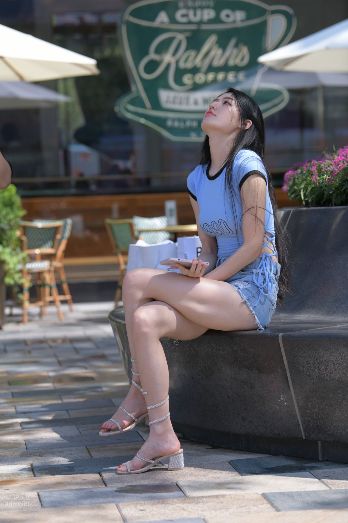 [Mojing Street] 149 Blue Denim Hot Pants Beauty photo 14