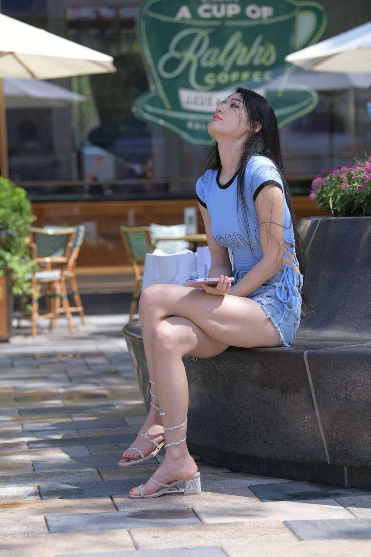 [Mojing Street] 149 Blue Denim Hot Pants Beauty photo 15